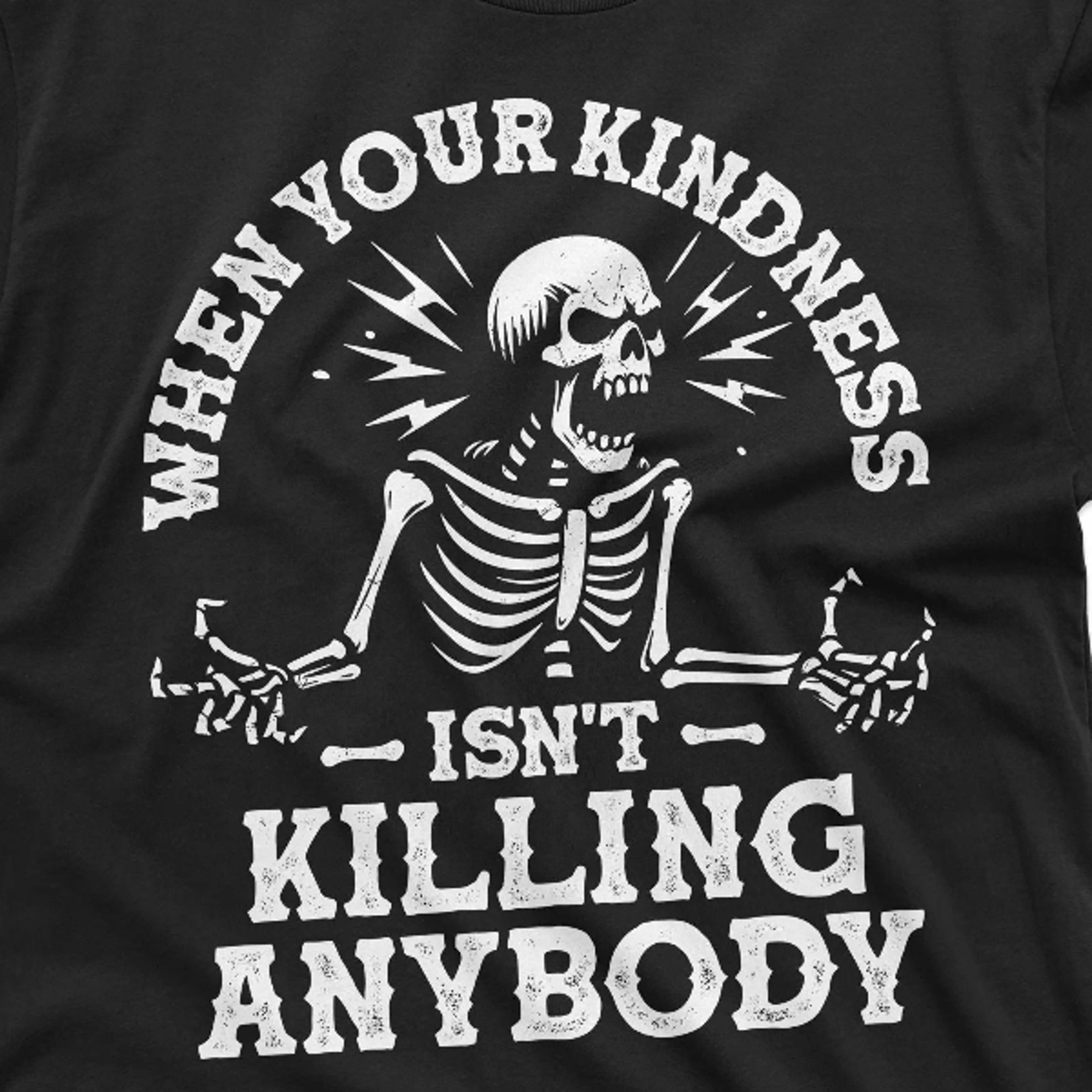 men's funny killing with kindness t-shirt halloween party funny shirt unisex womens tee shirt humorous skeleton tee