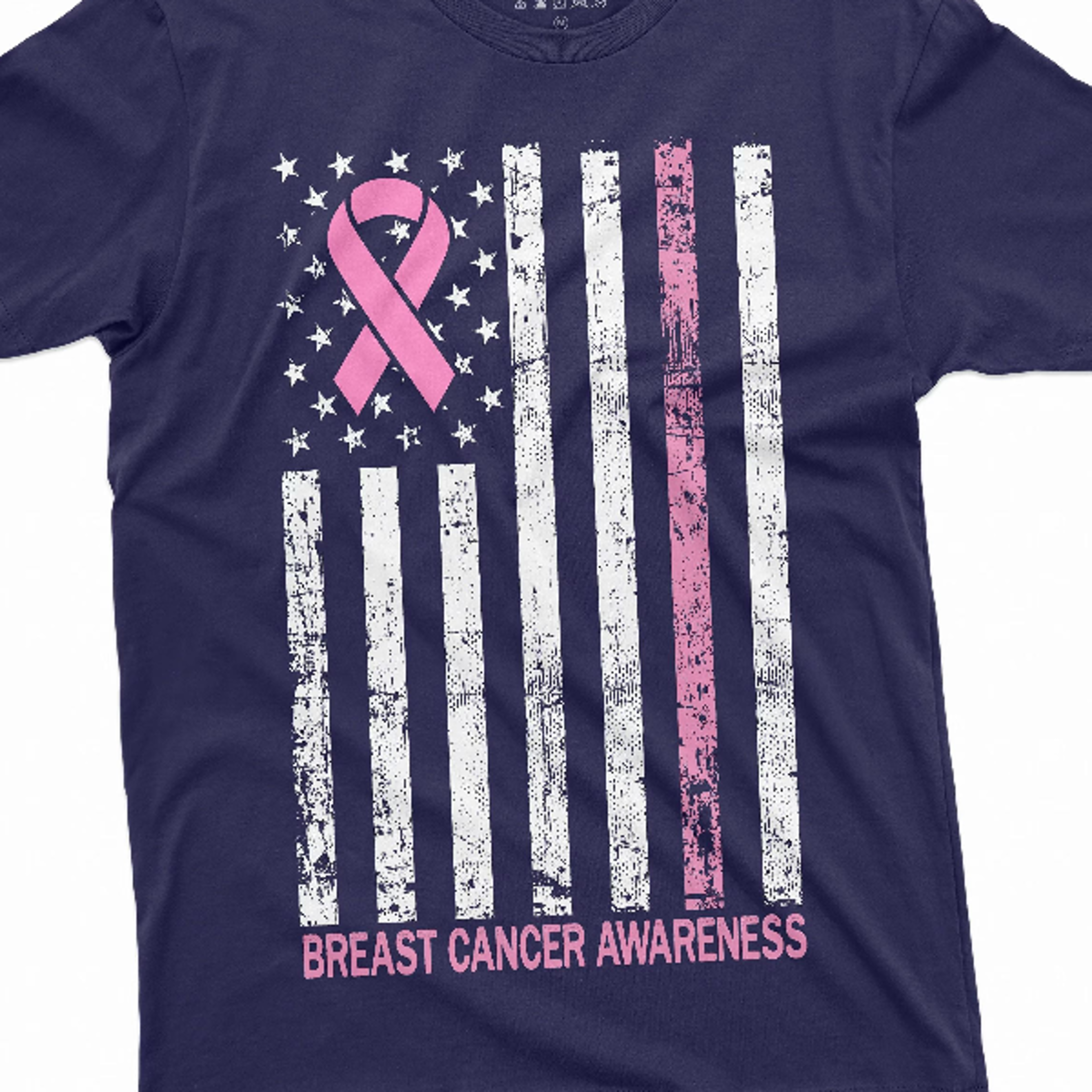 breast cancer awareness t-shirt cancer ribbon usa flag awareness day tshirt womens unisex american flag cancer day tee s