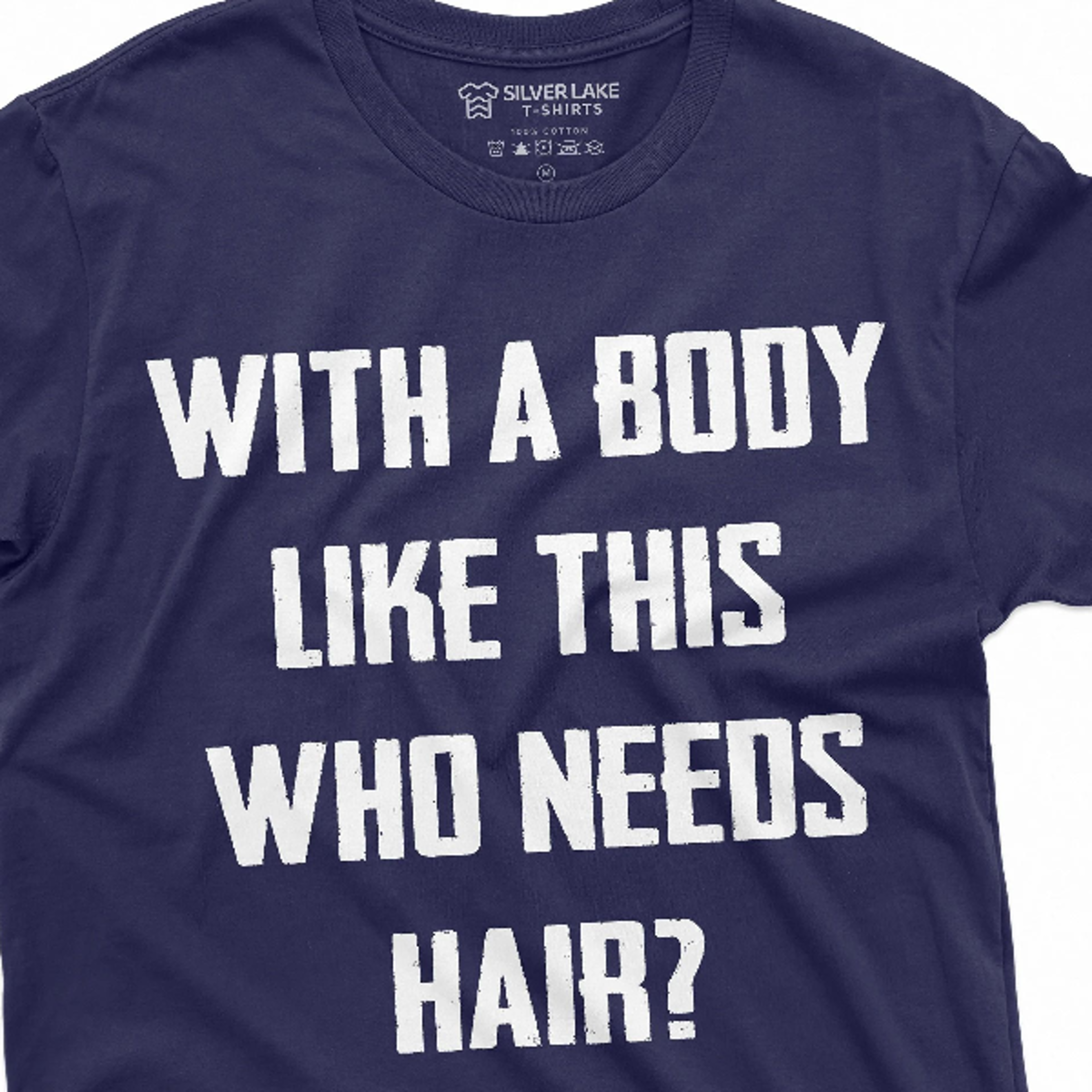 men's funny t-shirt with a body like this who needs hair birthday gift for him husband boyfriend dad gifts valentine's d