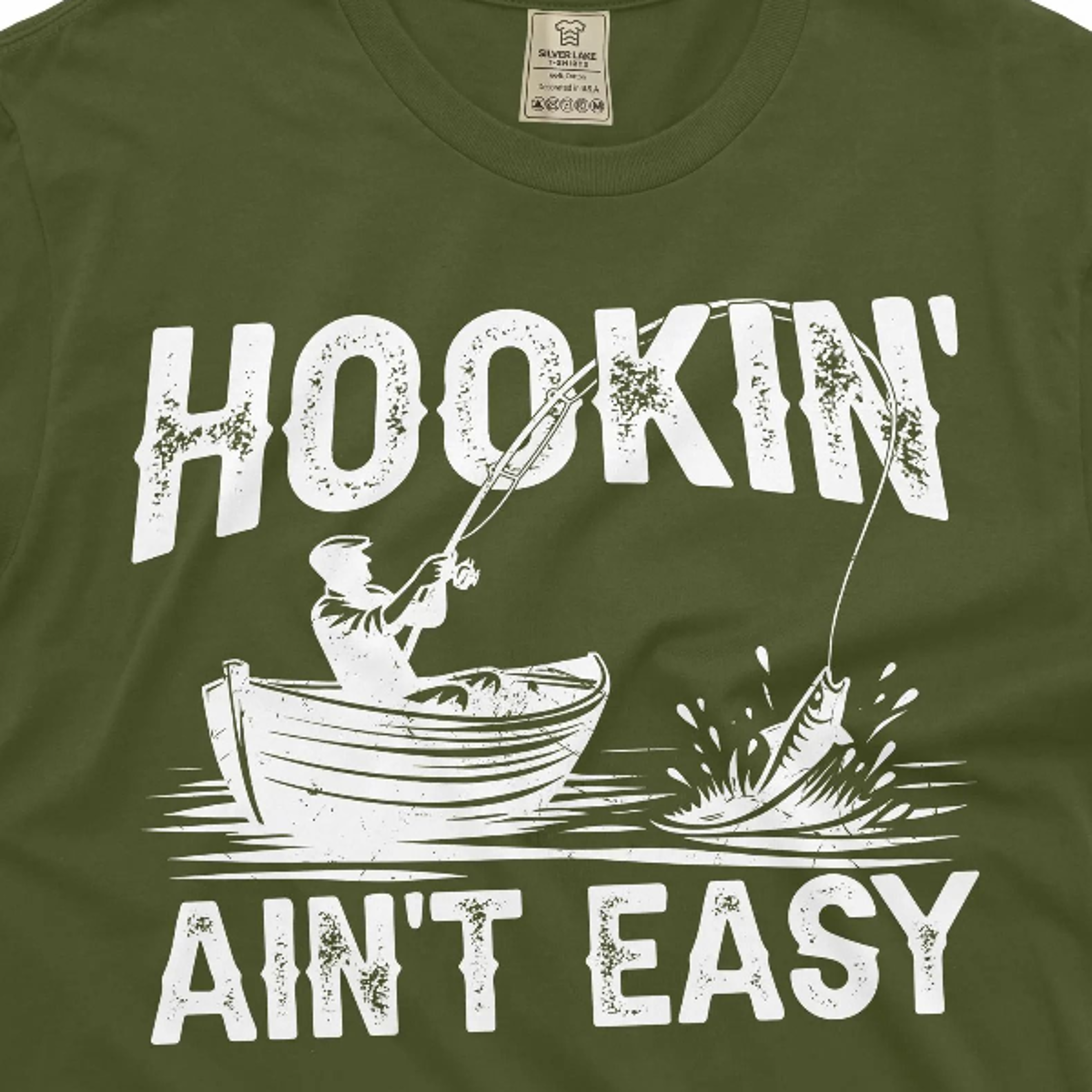 hooking aint easy funny fishing tee shirt men's fisherman hobby tee shirt father's day gift tee
