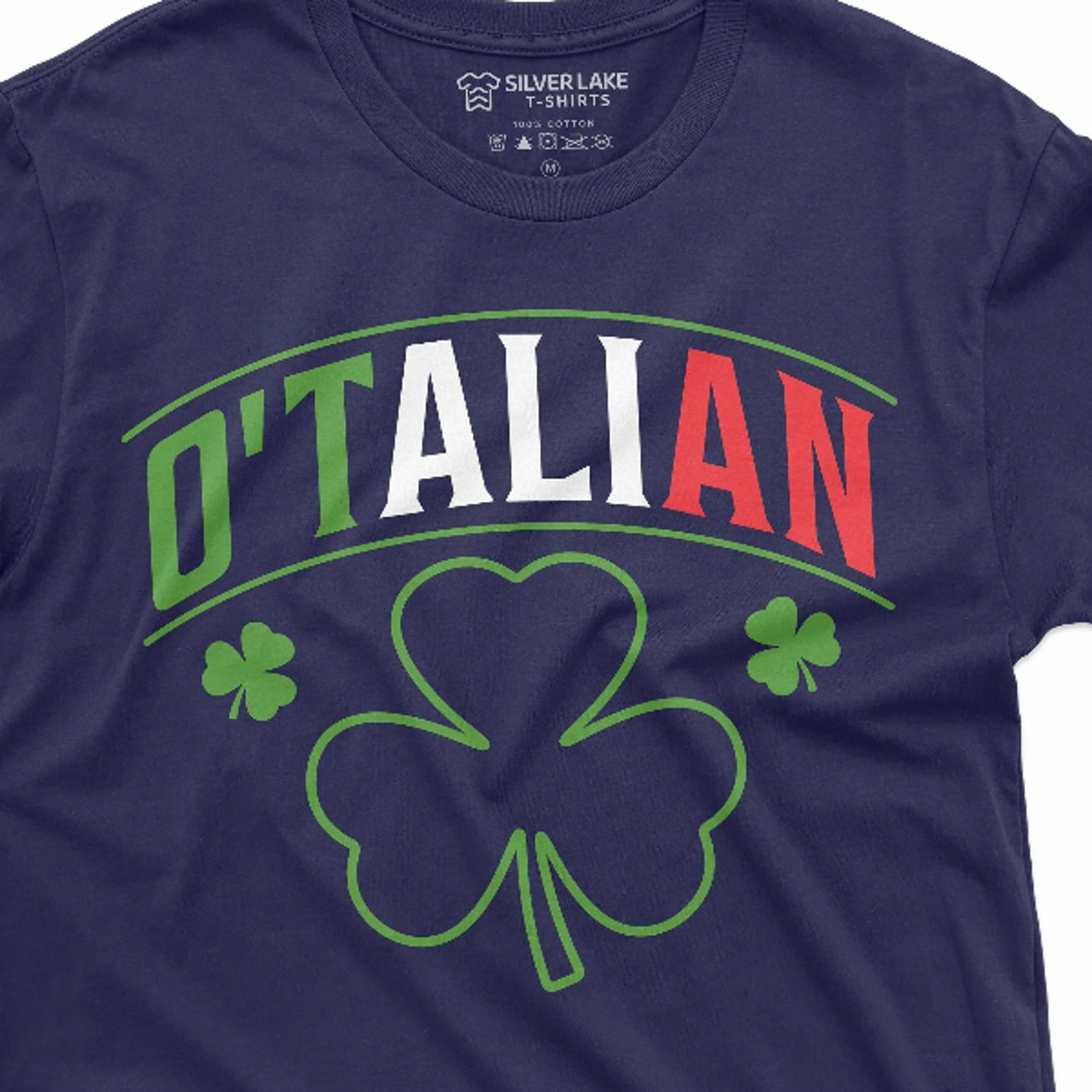 men's funny o'talian irish t-shirt funny st. patrick's day italian tee shirt ireland flag holiday shirt clover shamrock