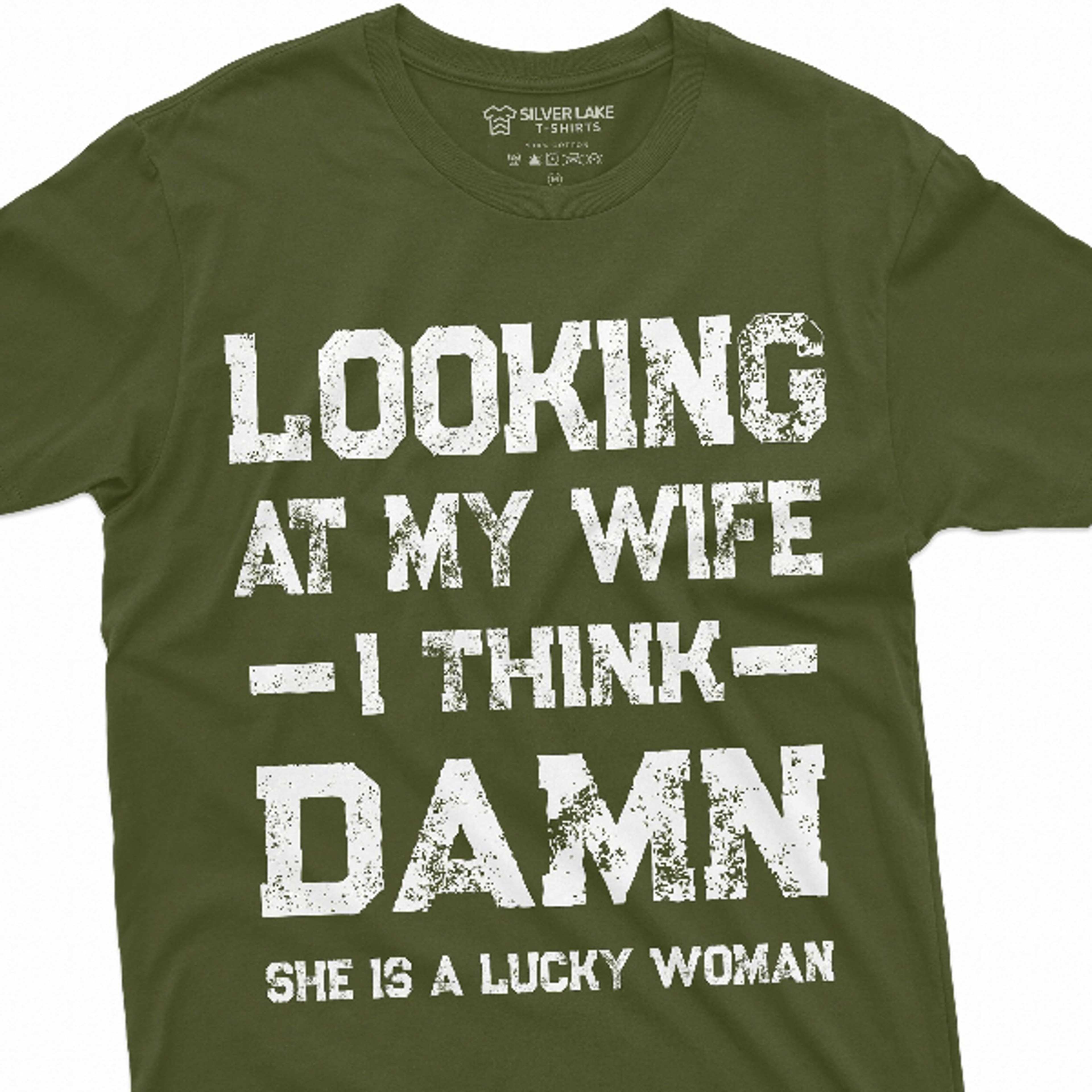 men's funny looking at my wife lucky woman tee shirt birthday gift for husband mens funny shirts anniversary wedding tee