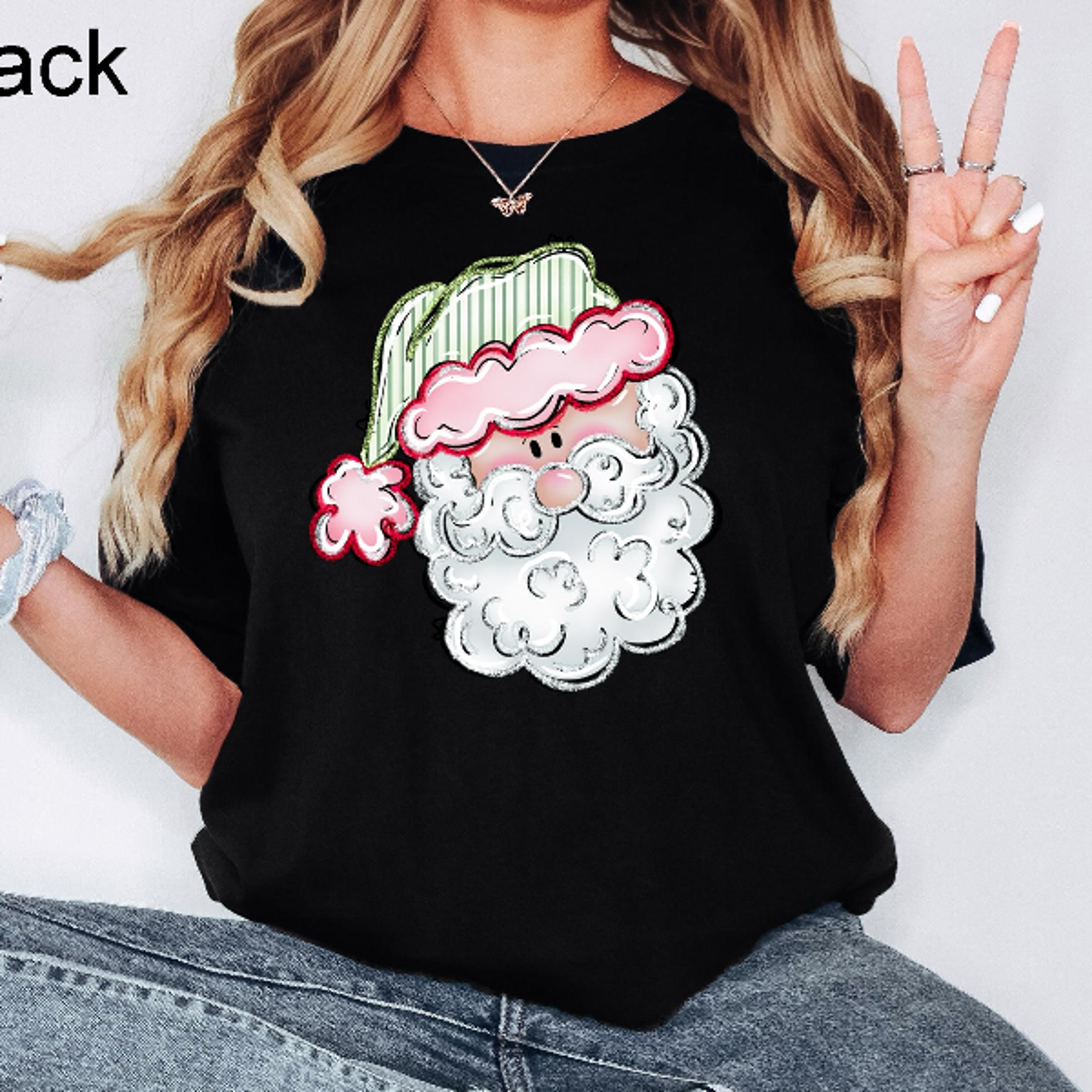 red and pink santa shirt retro christmas t-shirt vintage holiday graphic tee festive christmas shirt