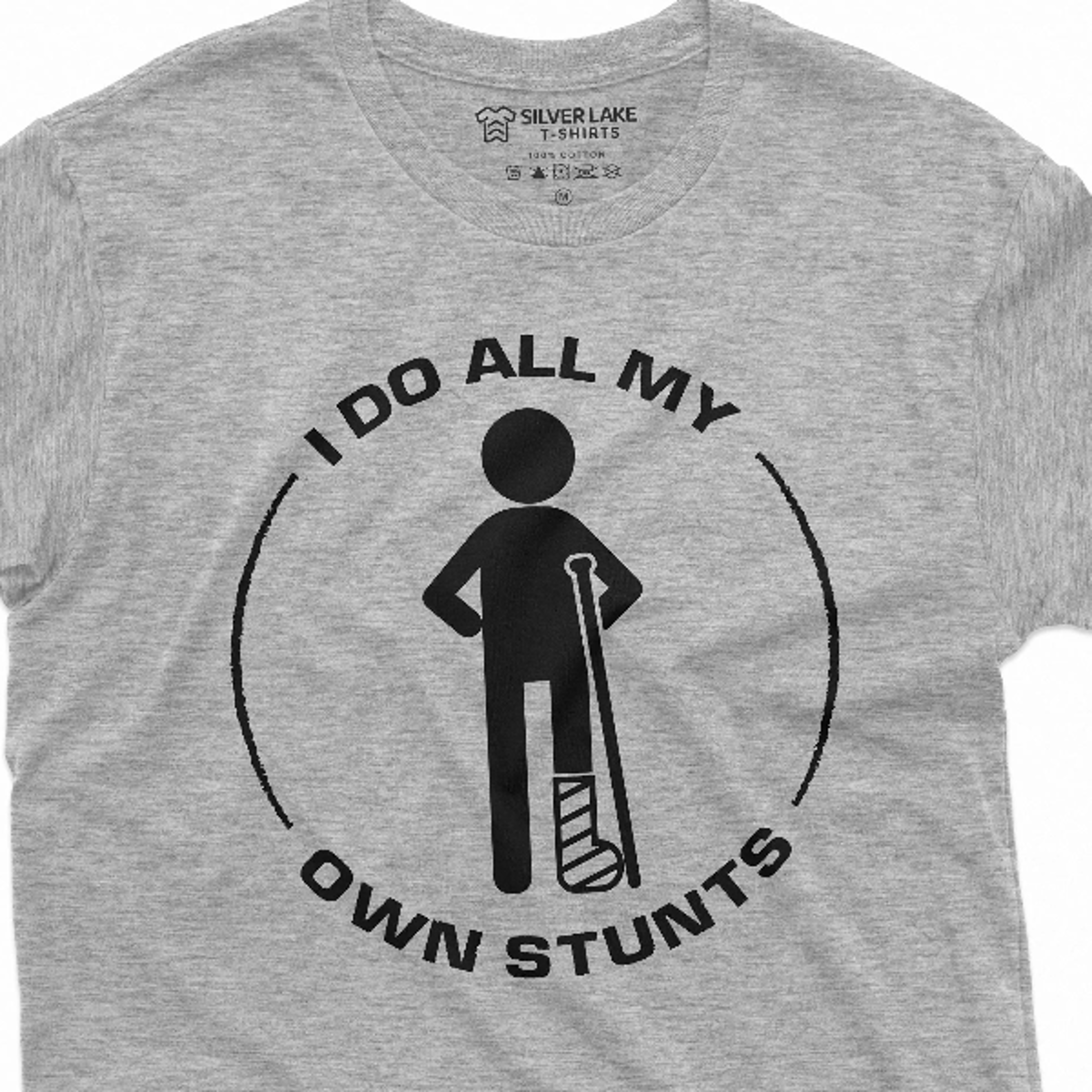 men's funny i do my own stunts tee shirt broken left disabled cool printed tee hilarious birthday gift tee for him