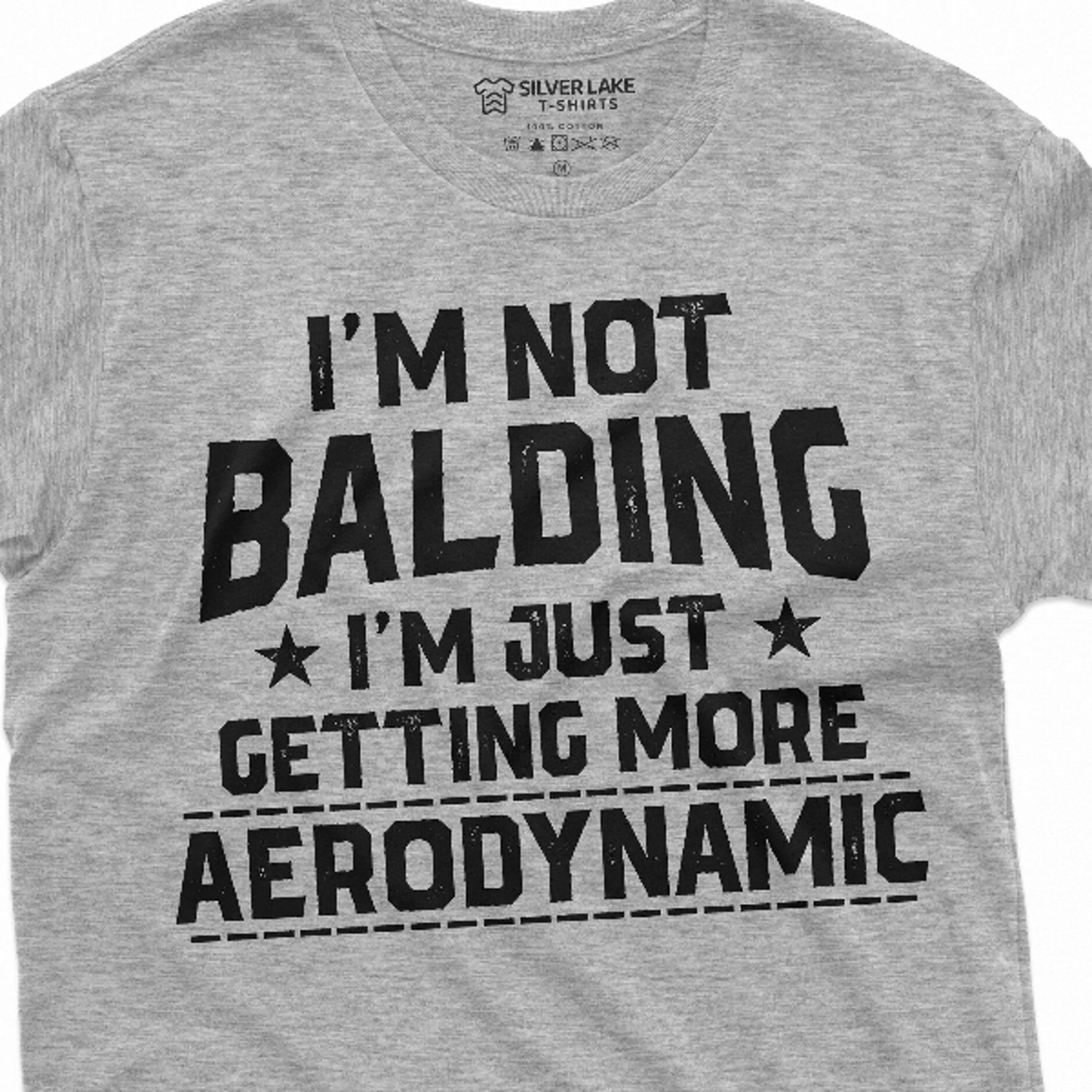 men's funny t-shirt i am not balding i am becoming more aerodynamic father's day papa husband dad gift tee shirt