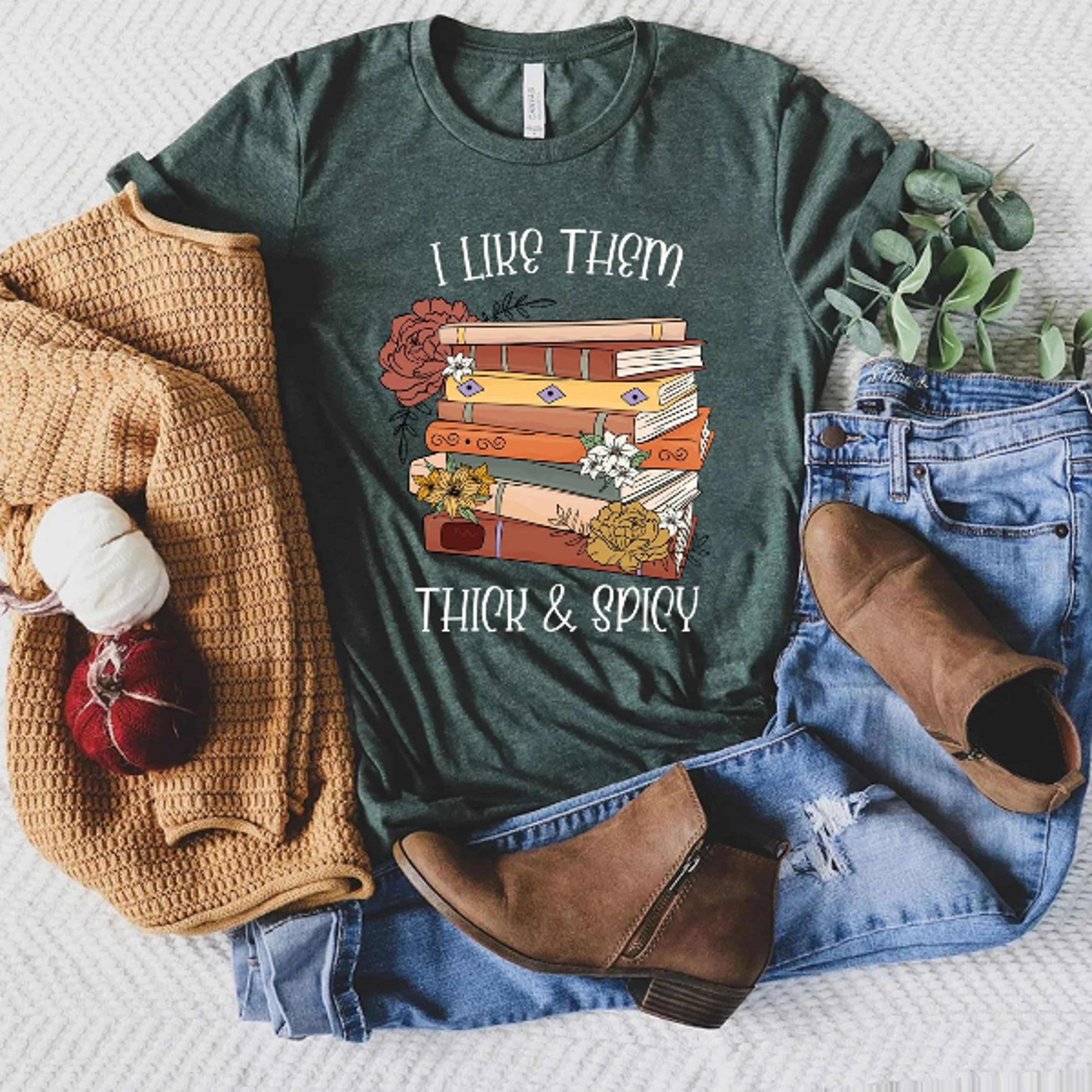 i like them thick and spicy shirt spicy books reader tee bookish graphic t-shirt