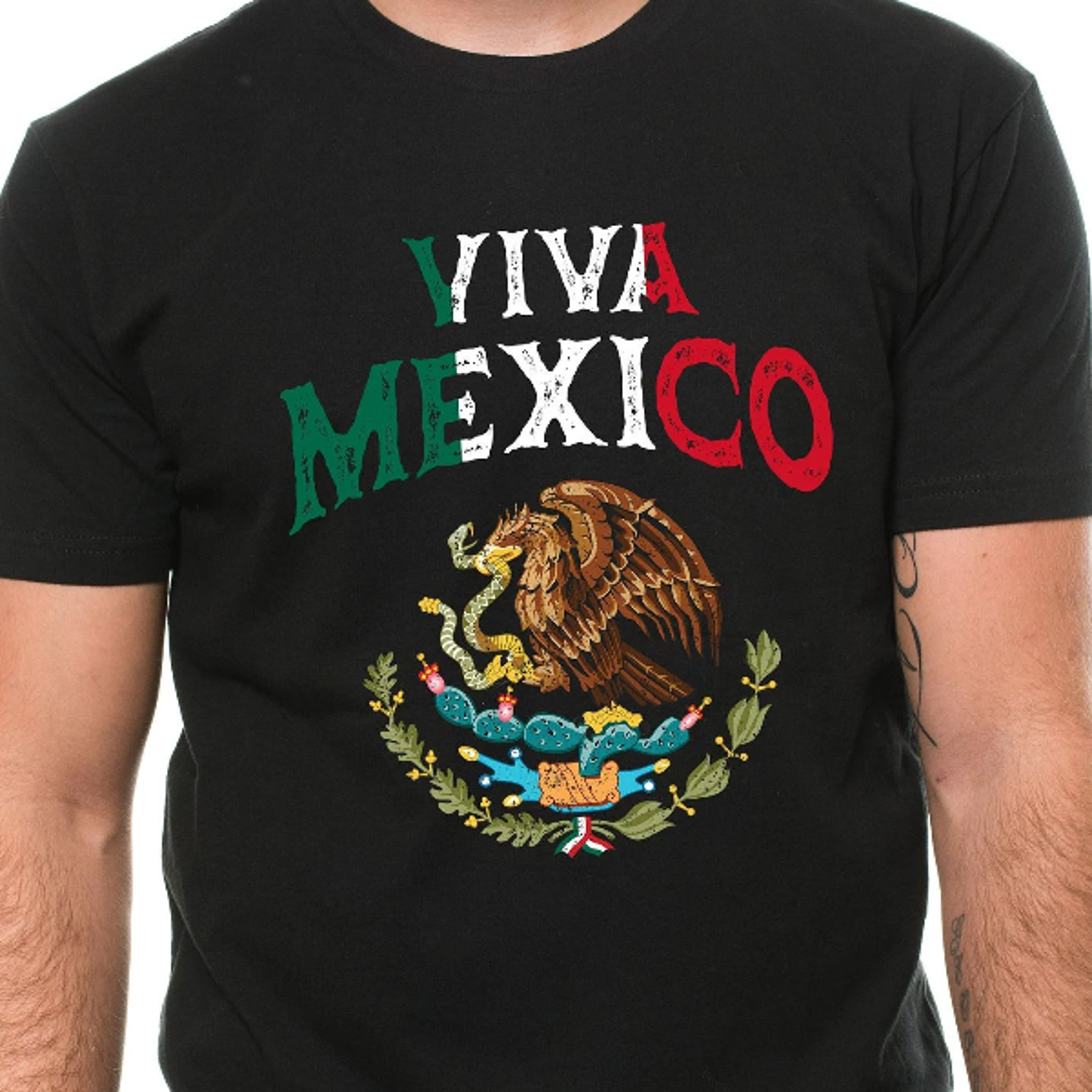 men's viva mexico t-shirt mexican independence day tee shirt patriotic flag coat of arms mexico gift tee shirt