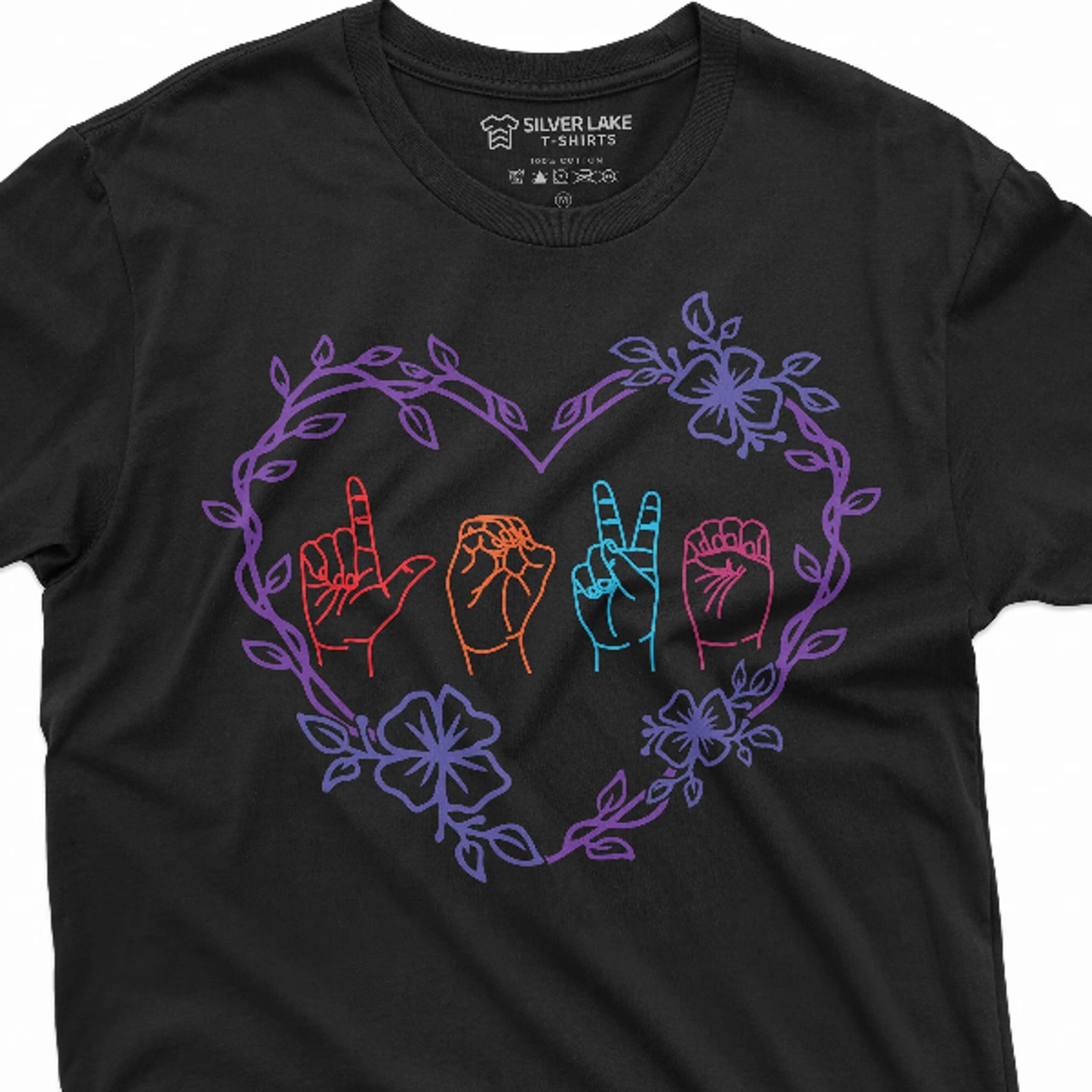 asl t-shirt american sign language day tee shirt love heart asl day celebration tee gift for him her tshirt