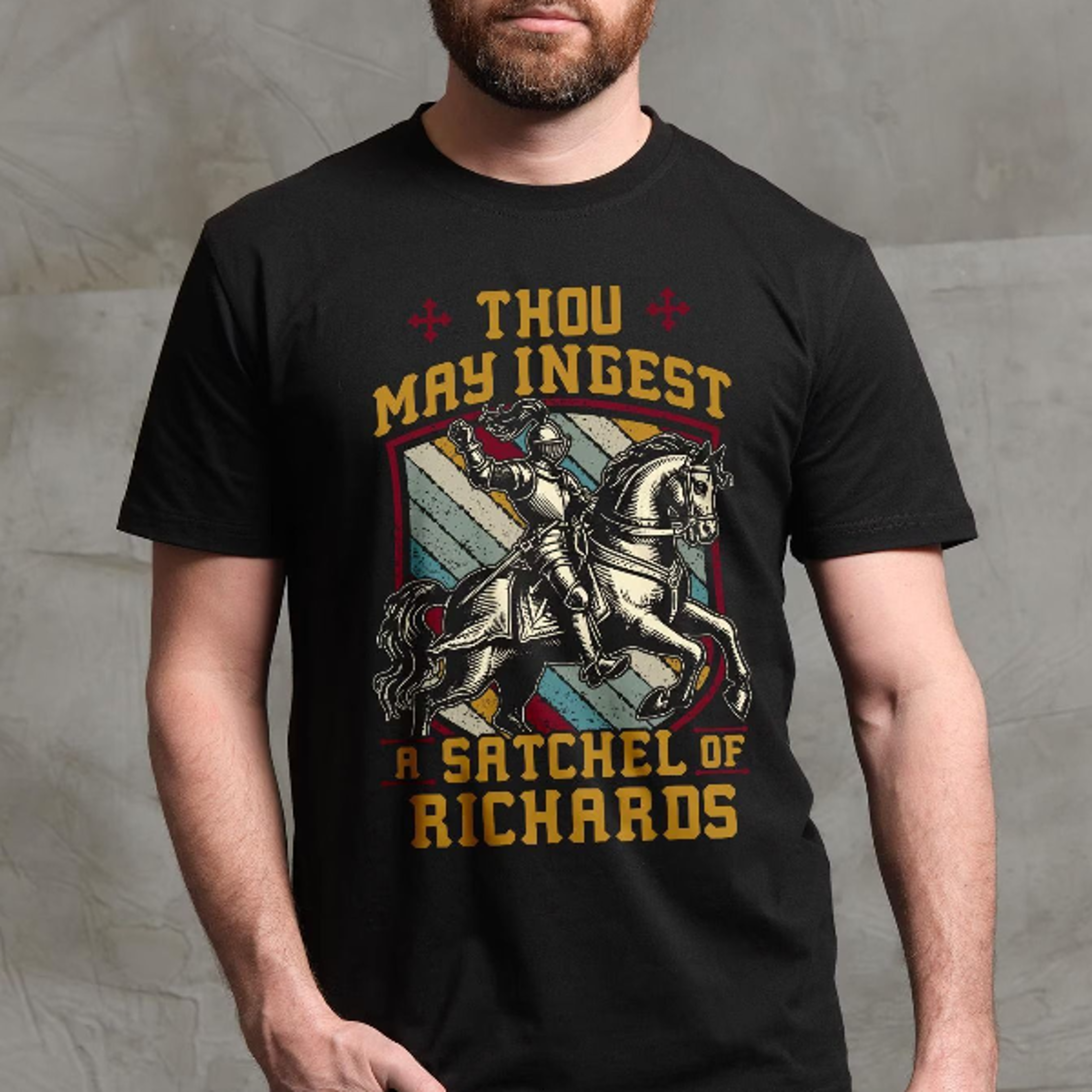men's funny adult humor satchel of richards t-shirt old english sarcastic inappropriate short sleeve t-shirt