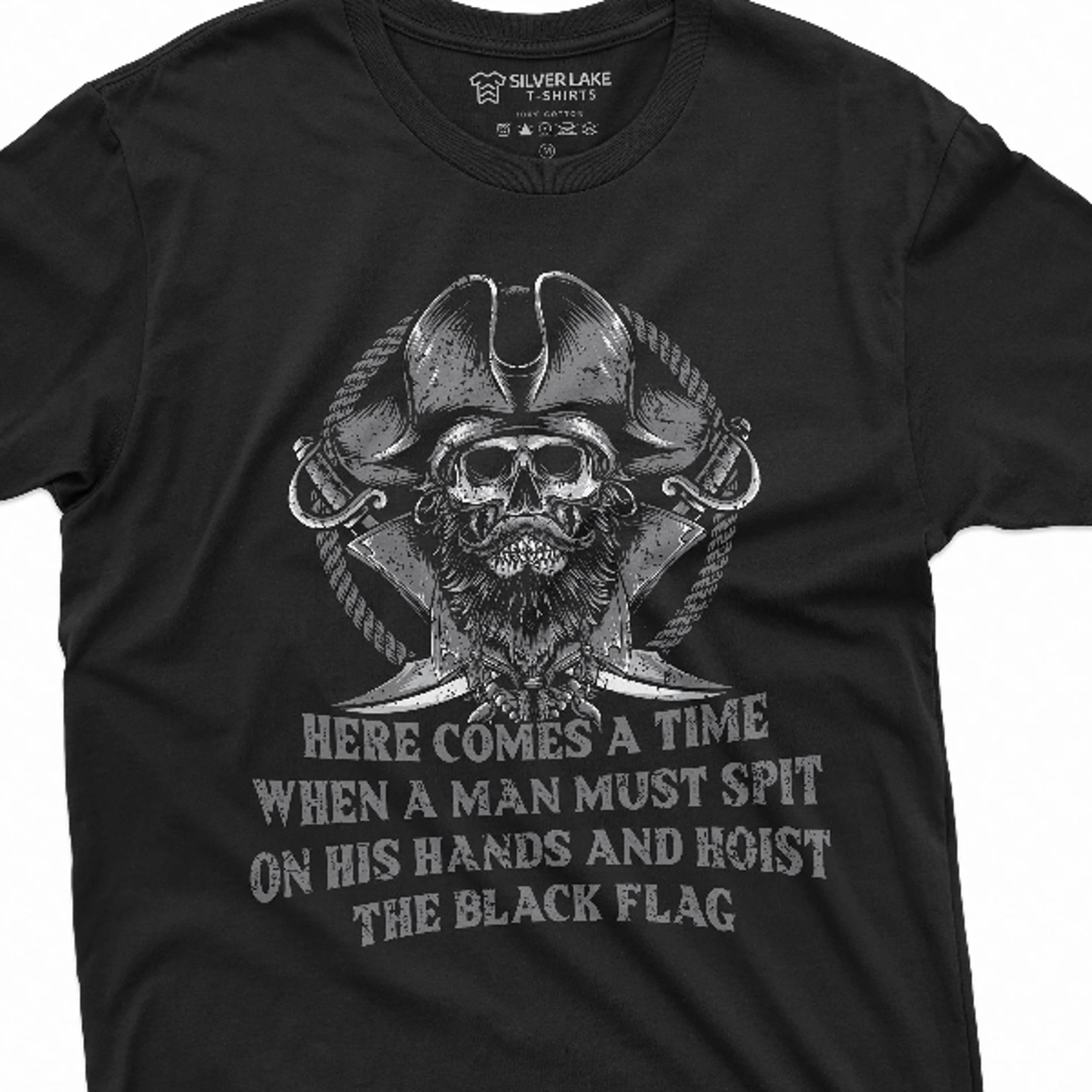men's pirate warrior t-shirt motivational funny swords skull birthday gift saying text graphic t-shirt