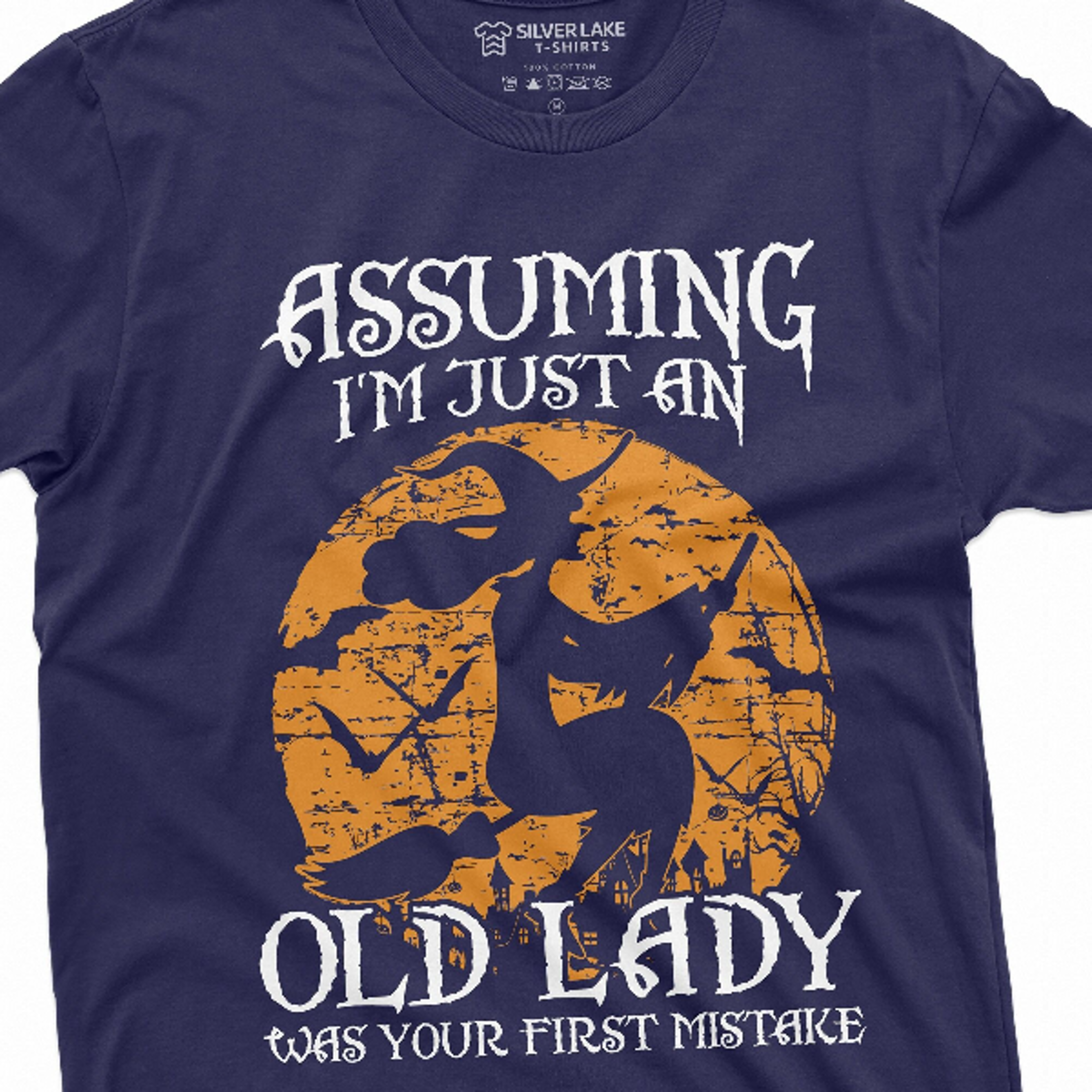 halloween funny old lady witch t-shirt witch on the stick funny grandma mom wife tee shirt