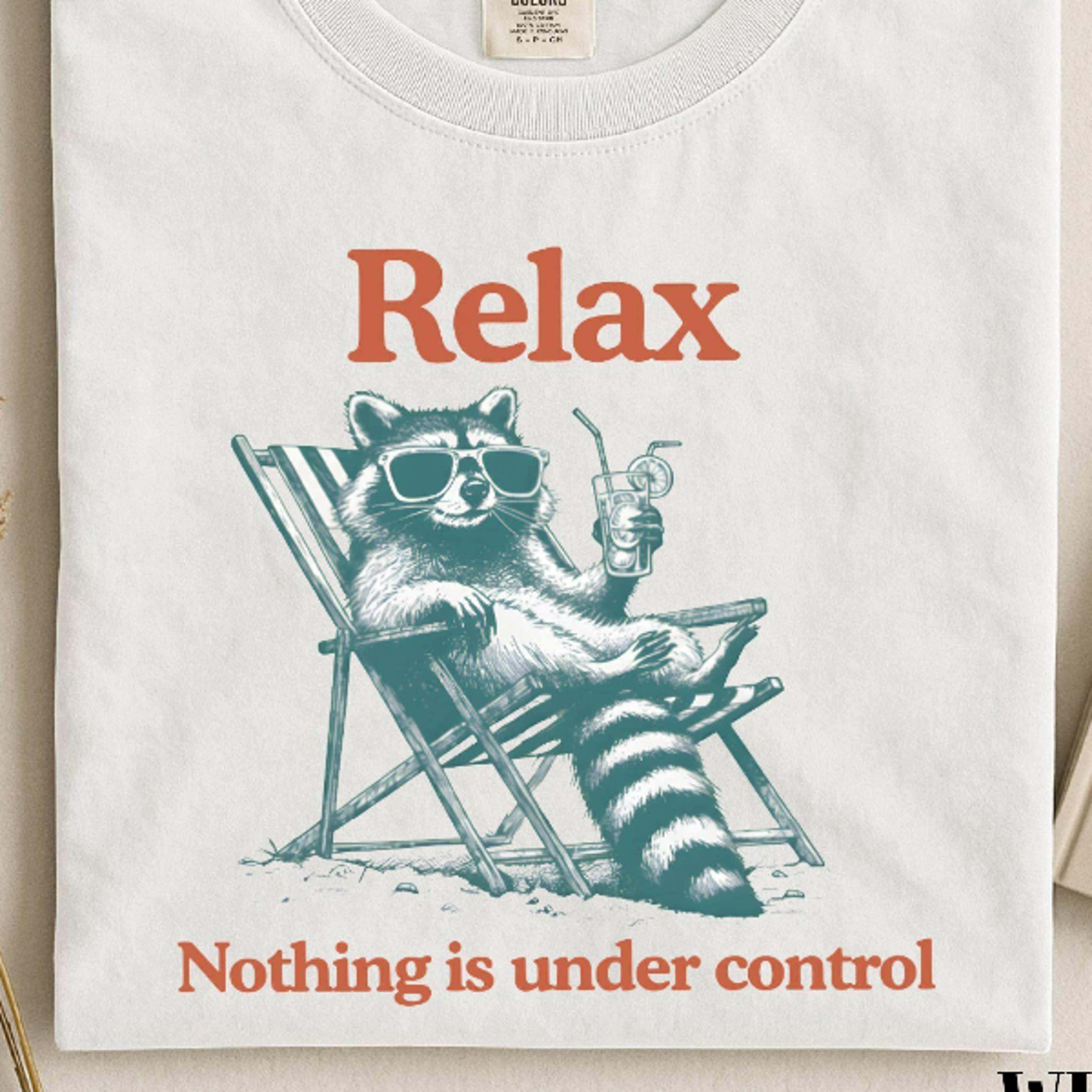 relax nothing is under control raccoon shirt funny trash panda sweatshirt chill vibe comfort colors graphic tee