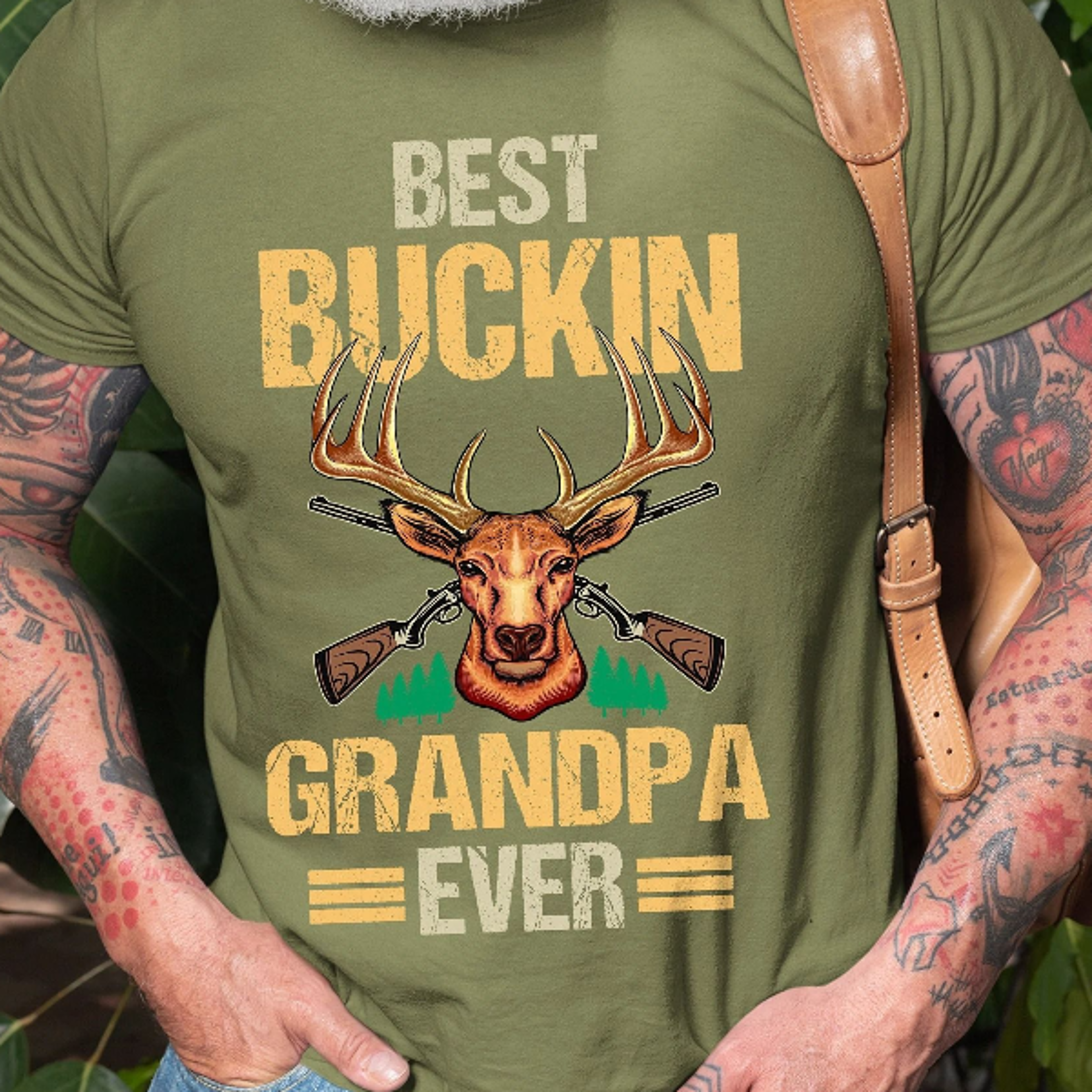 men's best grandpa t-shirt best buckin' grandpa tee shirt father's day gift tee shirt papa grandpa tee