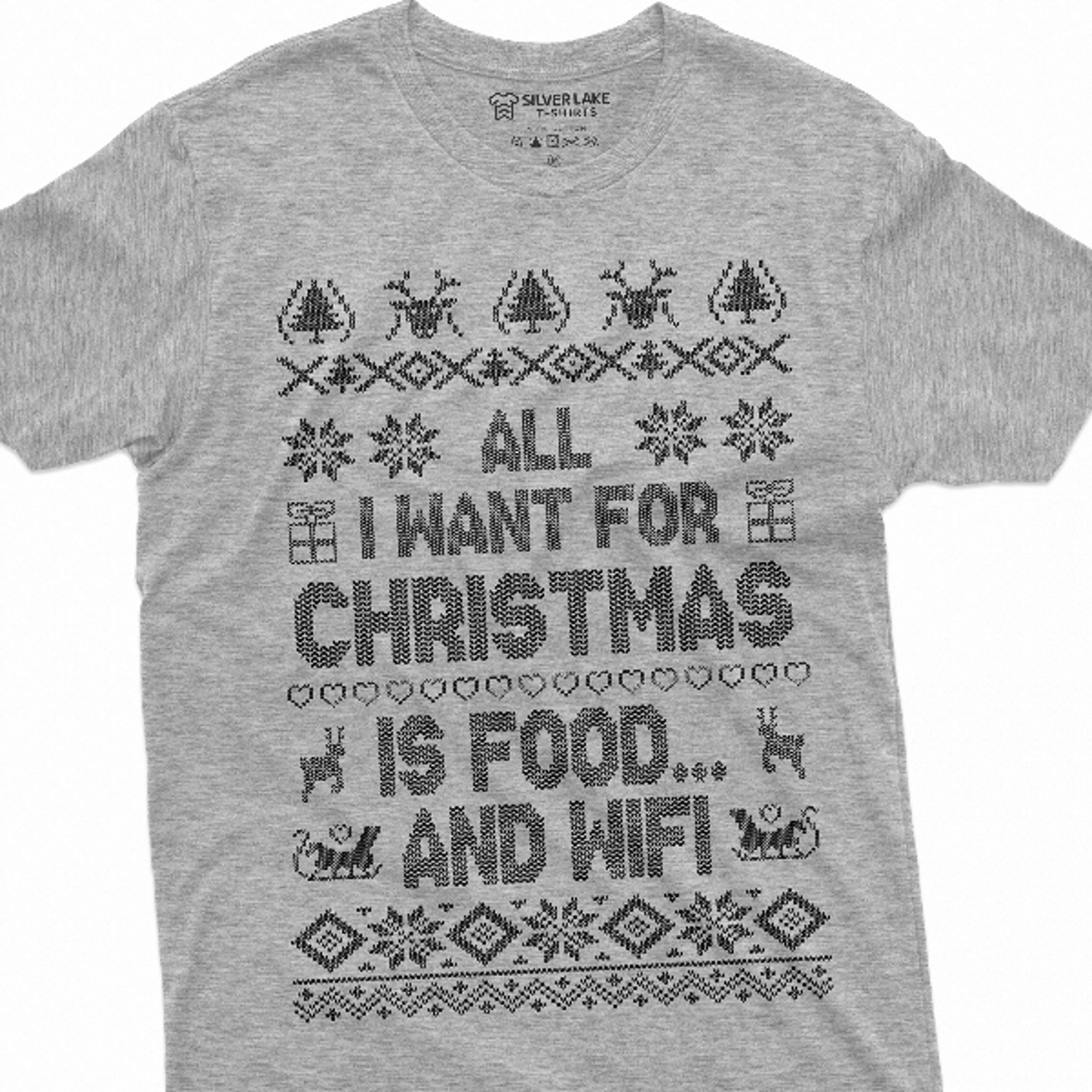 men's funny christmas food and wifi t-shirt christmas gift humorous saying tee shirt