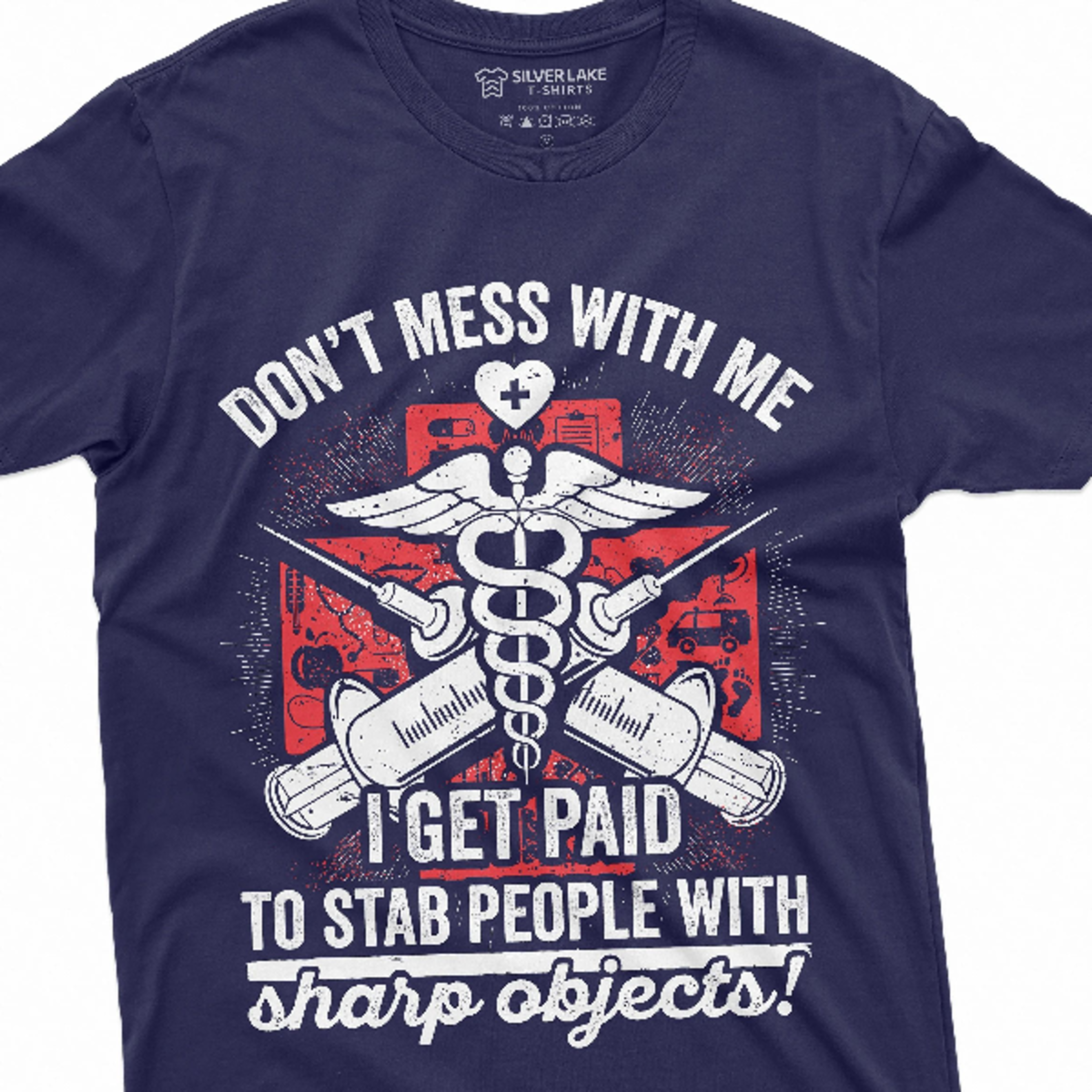 nurse t-shirt funny rn doctor gift tee shirt stab people with sharp objects medicine hospital wife mom nursing day funny