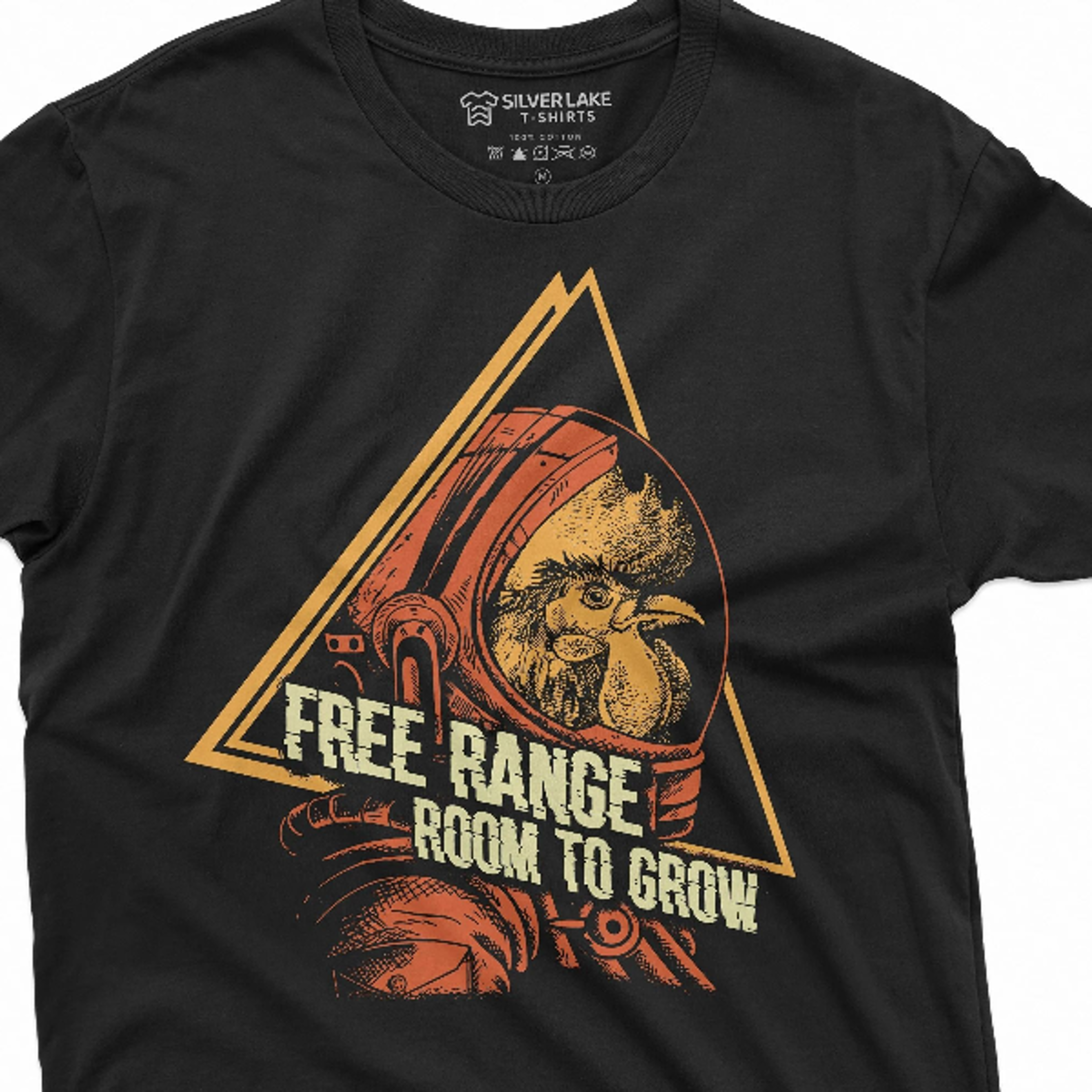 space chicken astronaut t-shirt free range room to grow funny shirt christmas birthday gift mens tee shirt