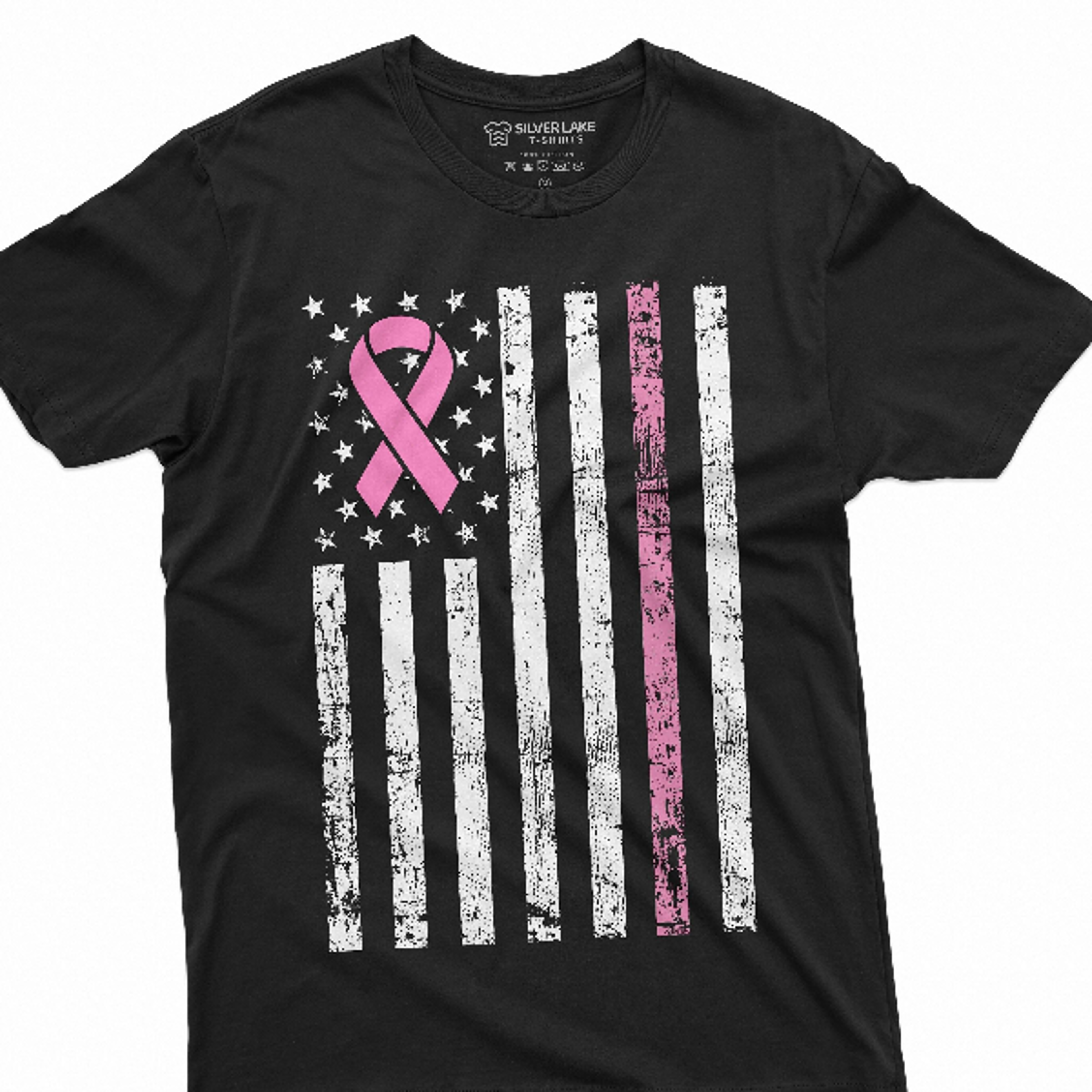 usa flag cancer awareness ribbon t-shirt mens womens unisex american flag awareness tee shirt breast cancer day tee shir