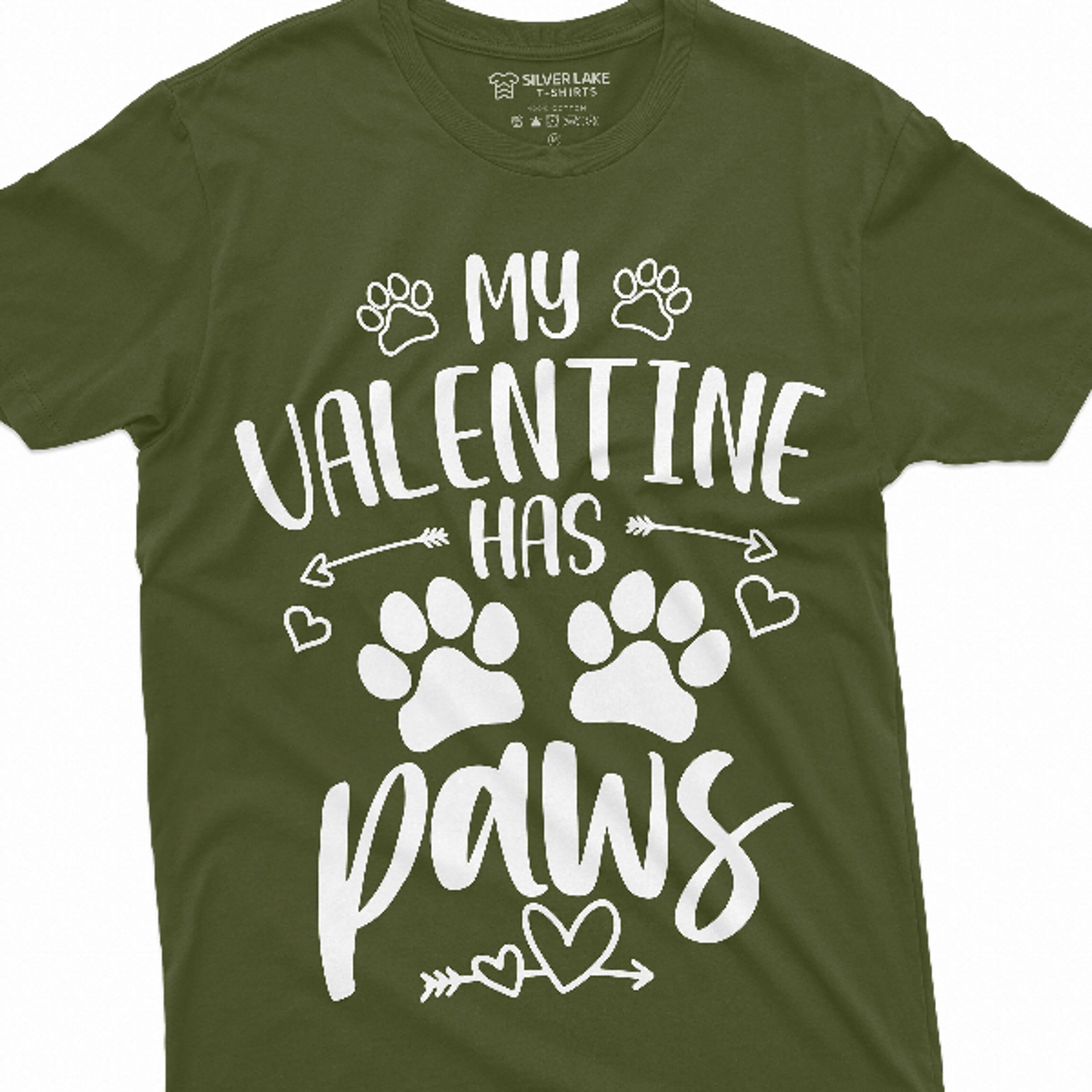 my valentine has paws dog cat person t-shirt pet lover valentine's gift tee shirt