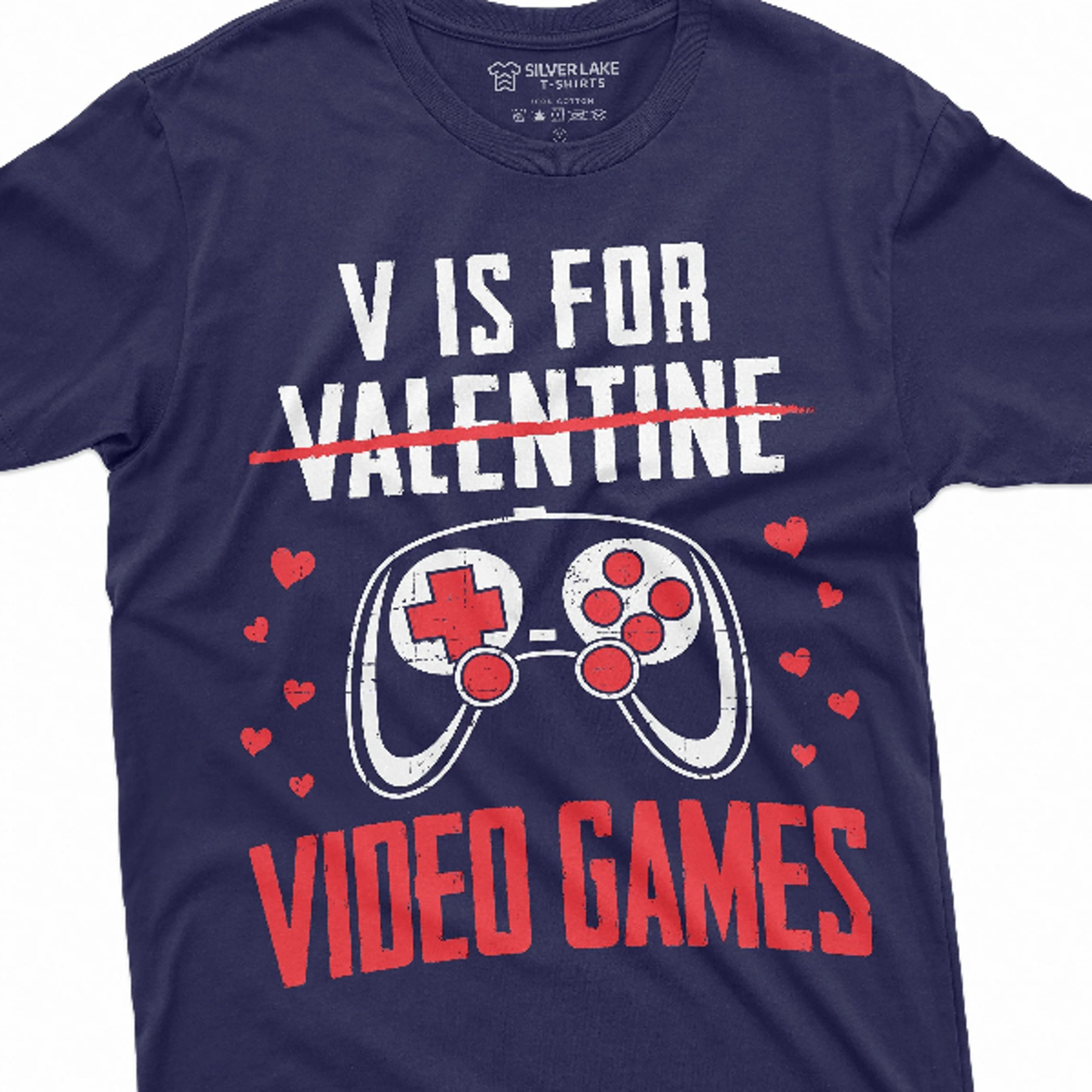 men's valentine's day funny gamer t-shirt v for video games gaming boyfriend valentine gifts humorous tee shirt
