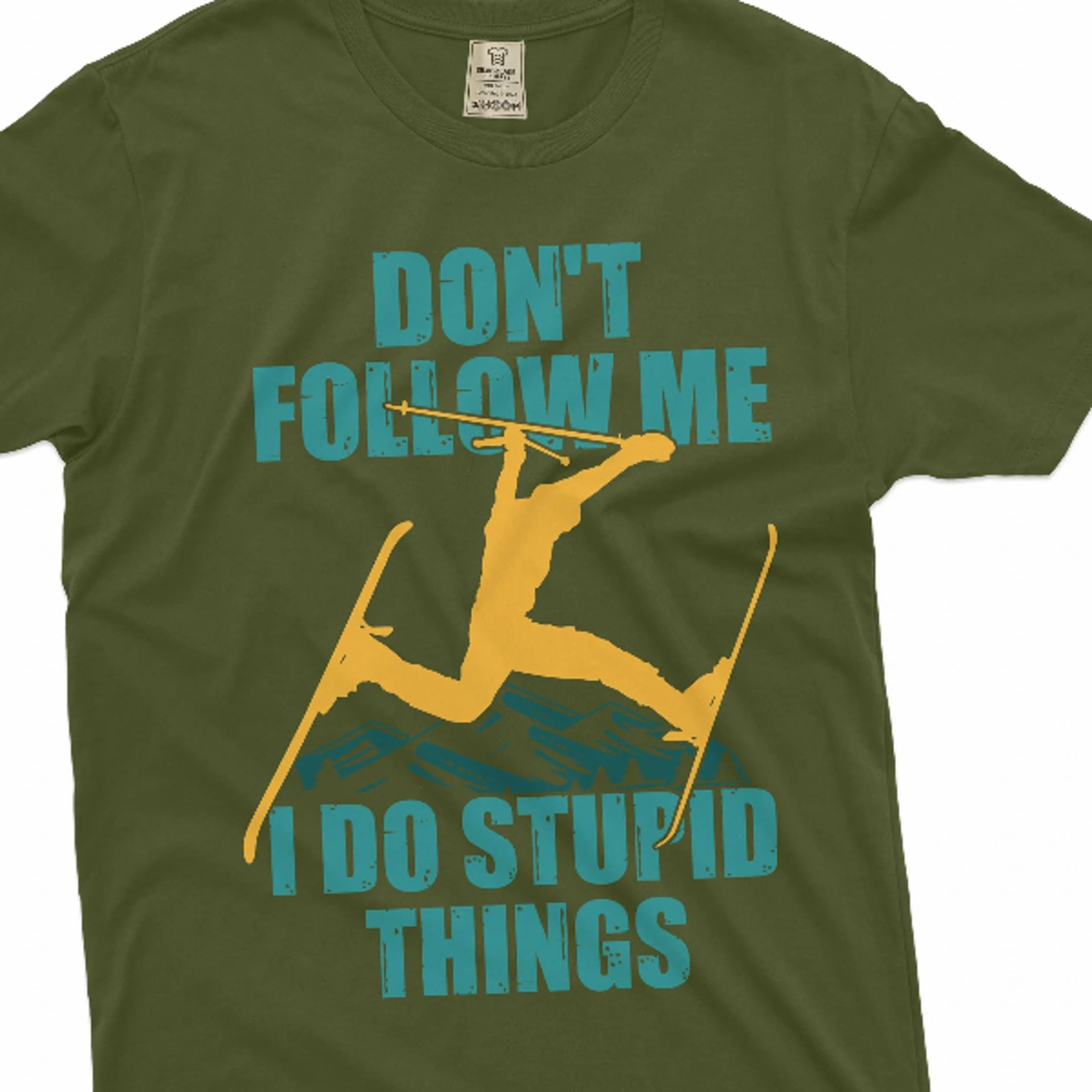 men's funny skiing t-shirt ski snowboard sports winter activity birthday gift shirt winter vacation tee