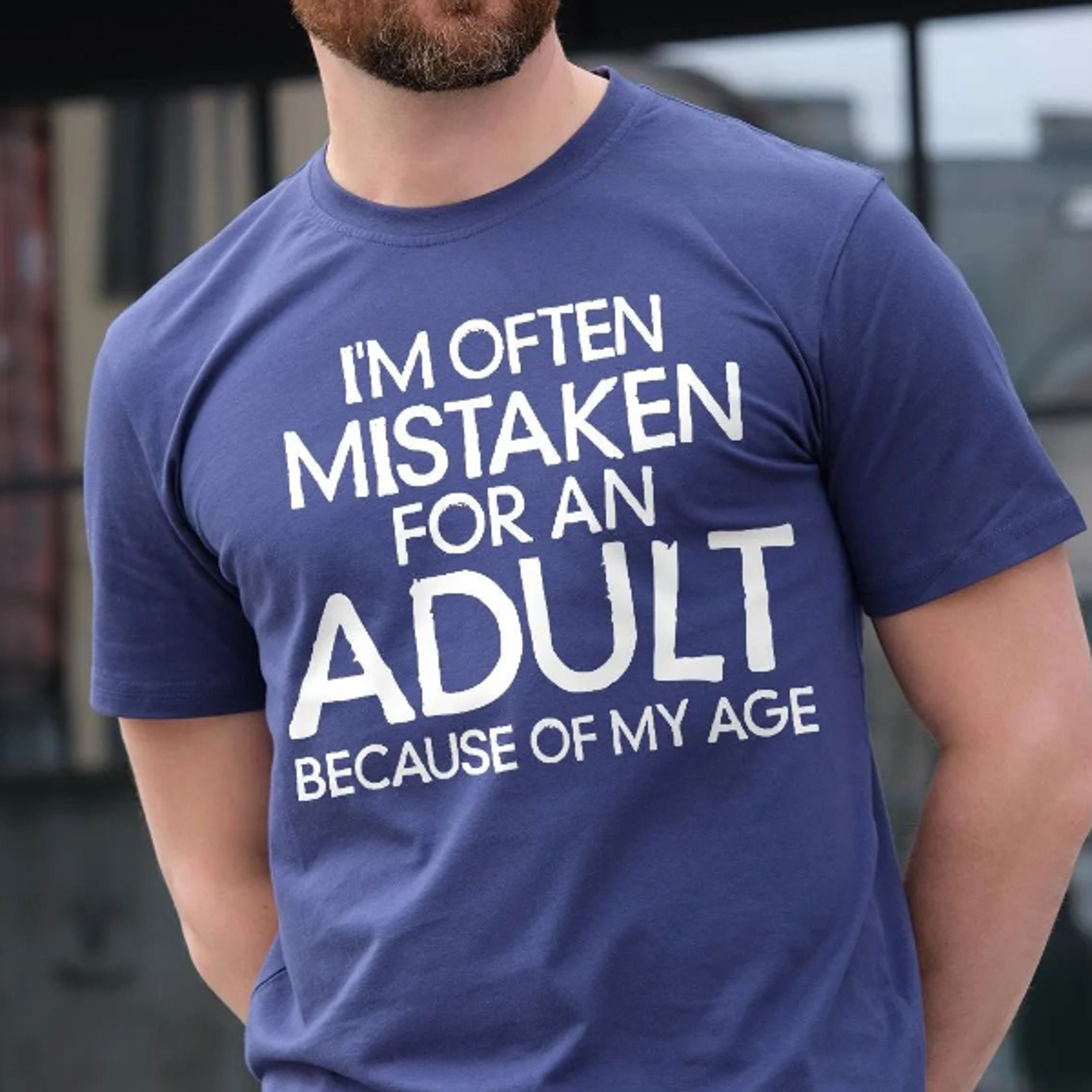men's funny mistaken for an adult t-shirt gift for husband brother adulthood funny sarcastic tee shirt for him