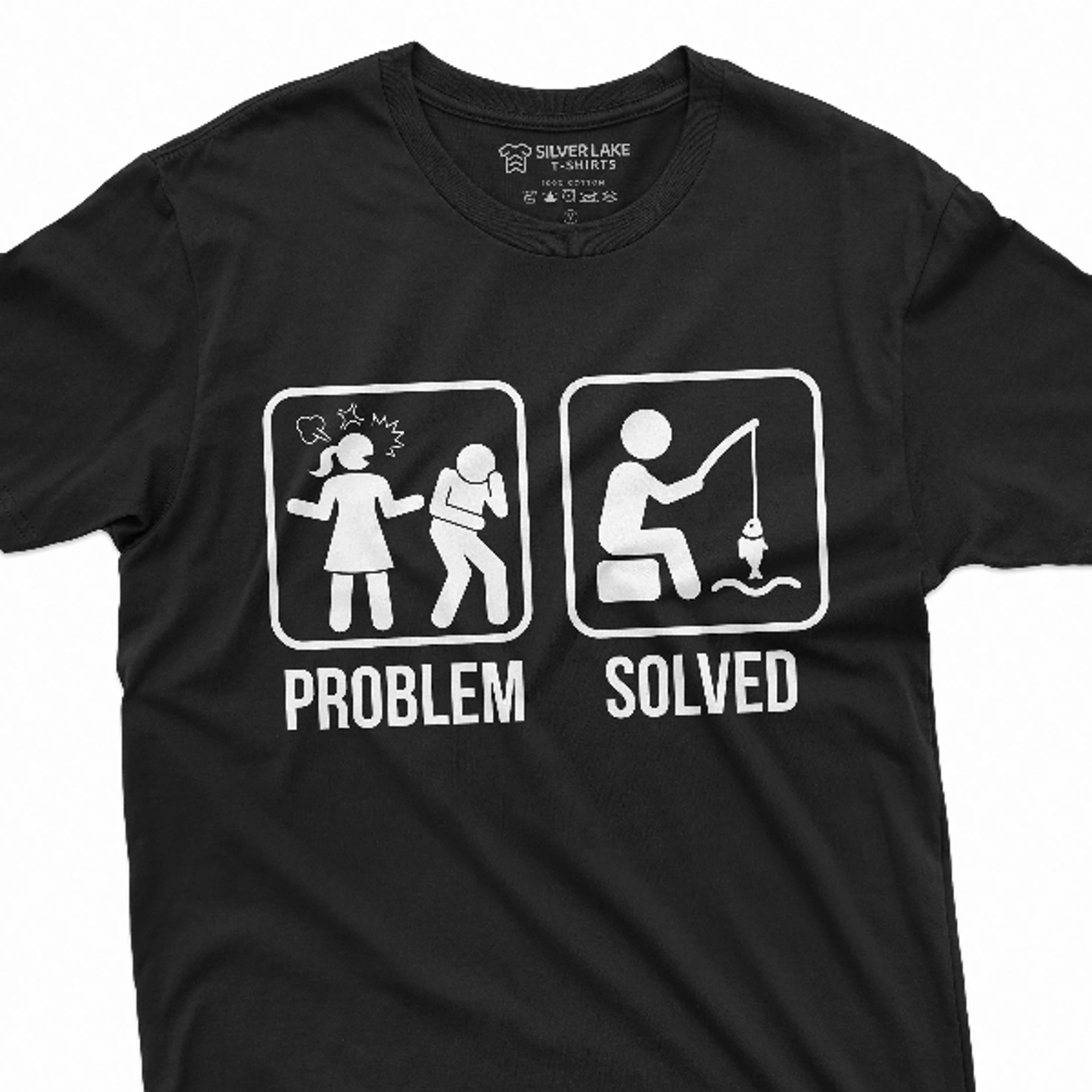 mens funny problem solved fishing t-shirt fisherman gifts hobby anniversary birthday gift tee