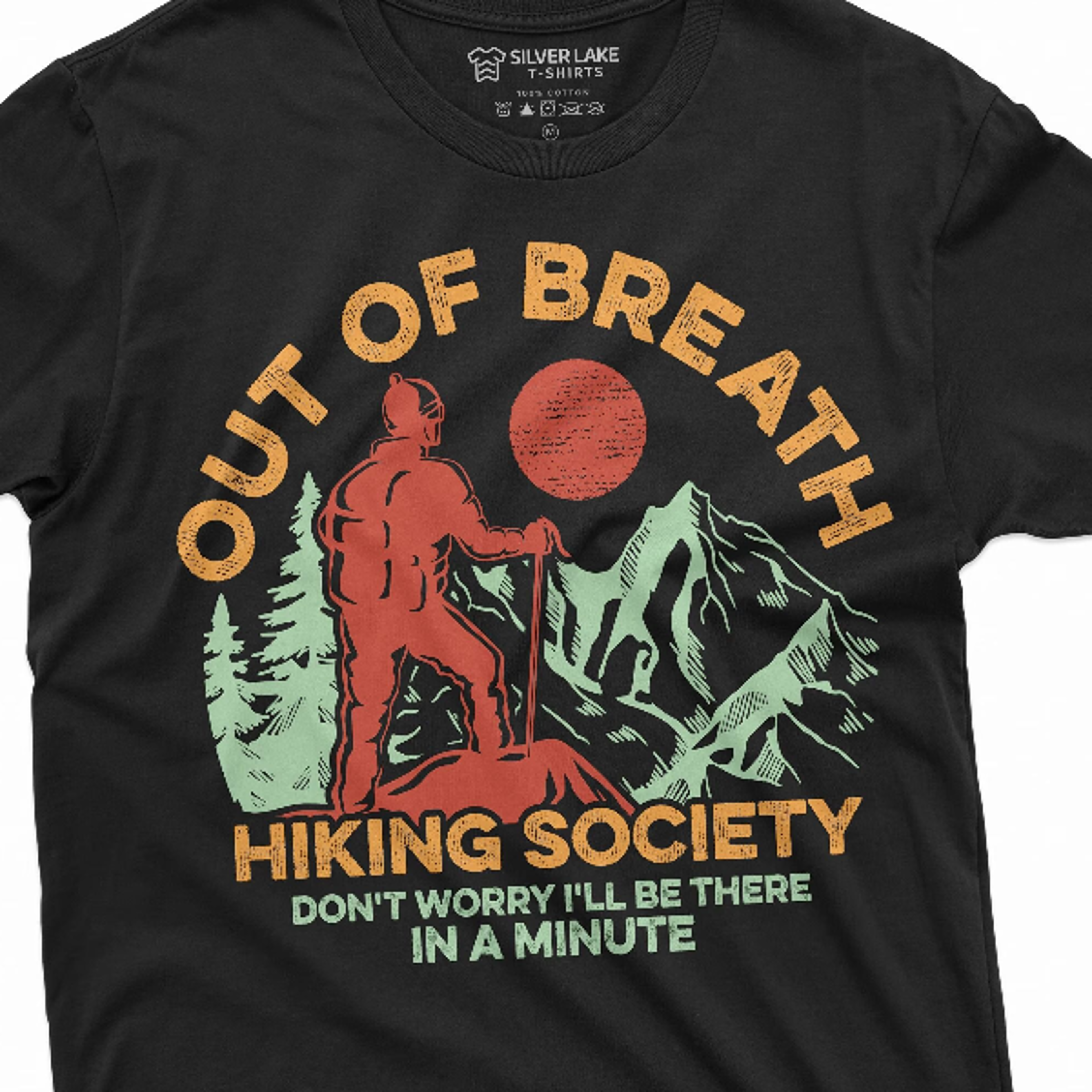 out of breath hiking society t-shirt hiker shirt nature tee shirt mountains woods gift funny shirt