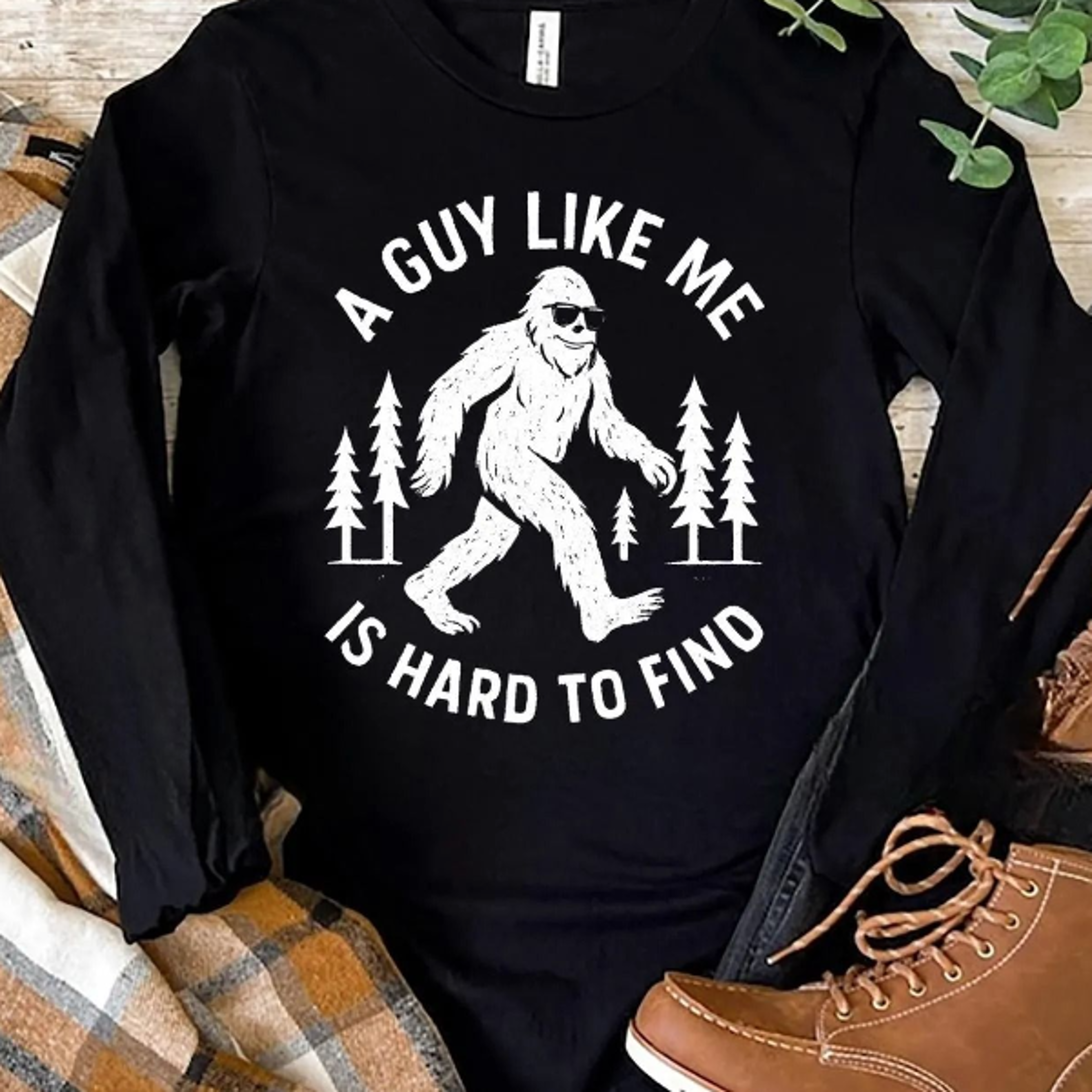 funny retro a guy like me is hard to find shirt vintage bigfoot graphic tee 90s meme sasquatch gift for men