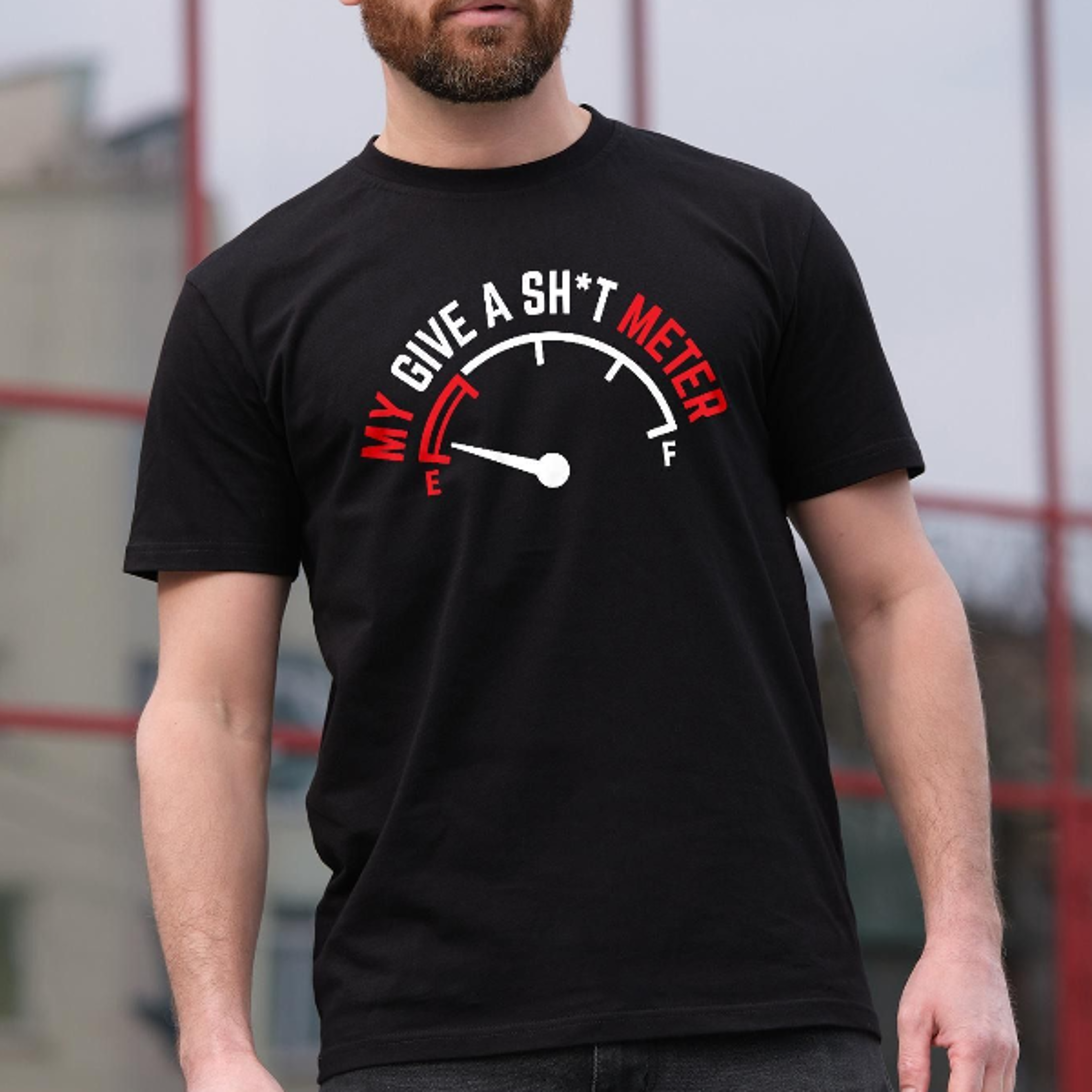men's sarcastic my give a shit meter t-shirt adult humor funny tees for him