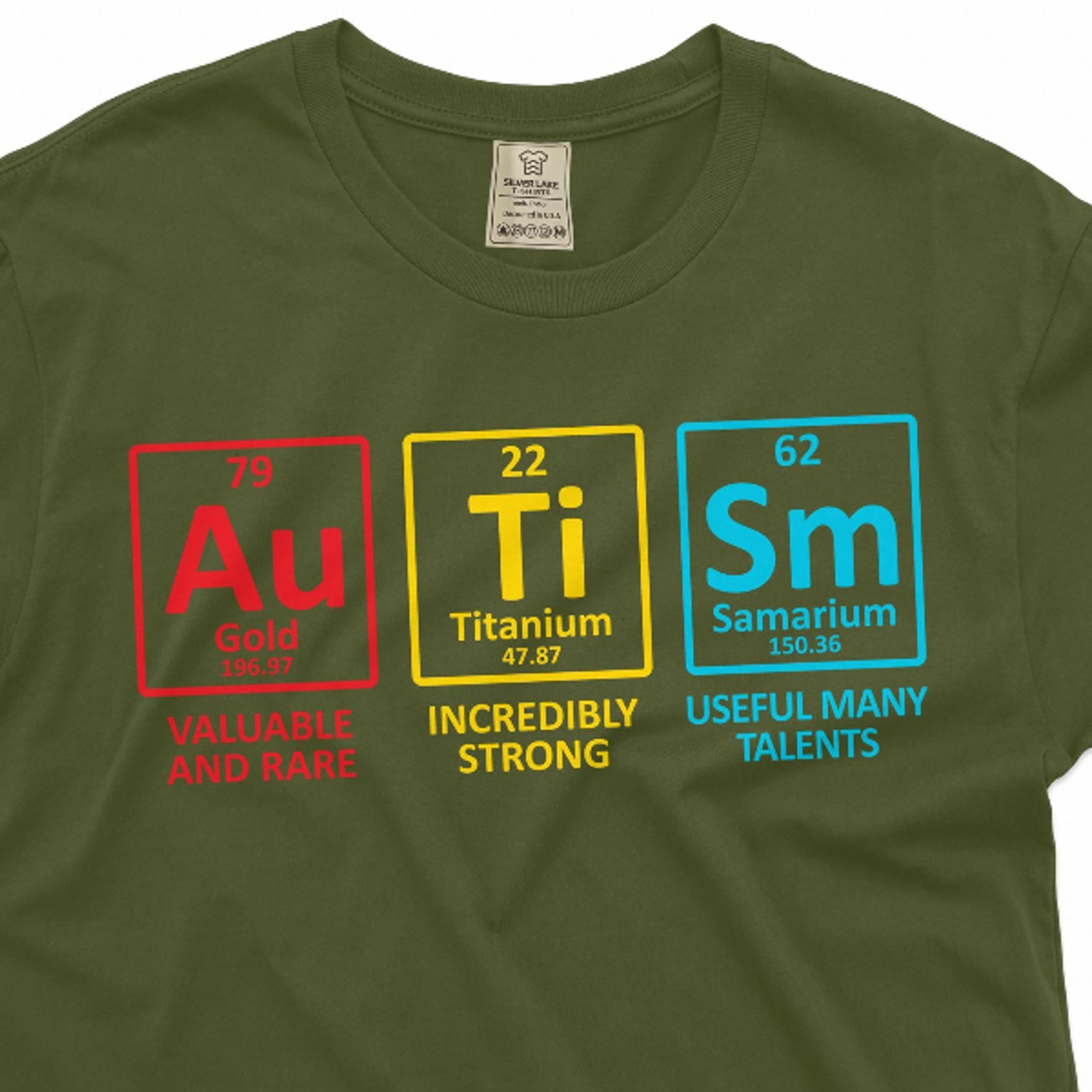 autism t-shirt autism awareness month periodic table creative novelty shirt