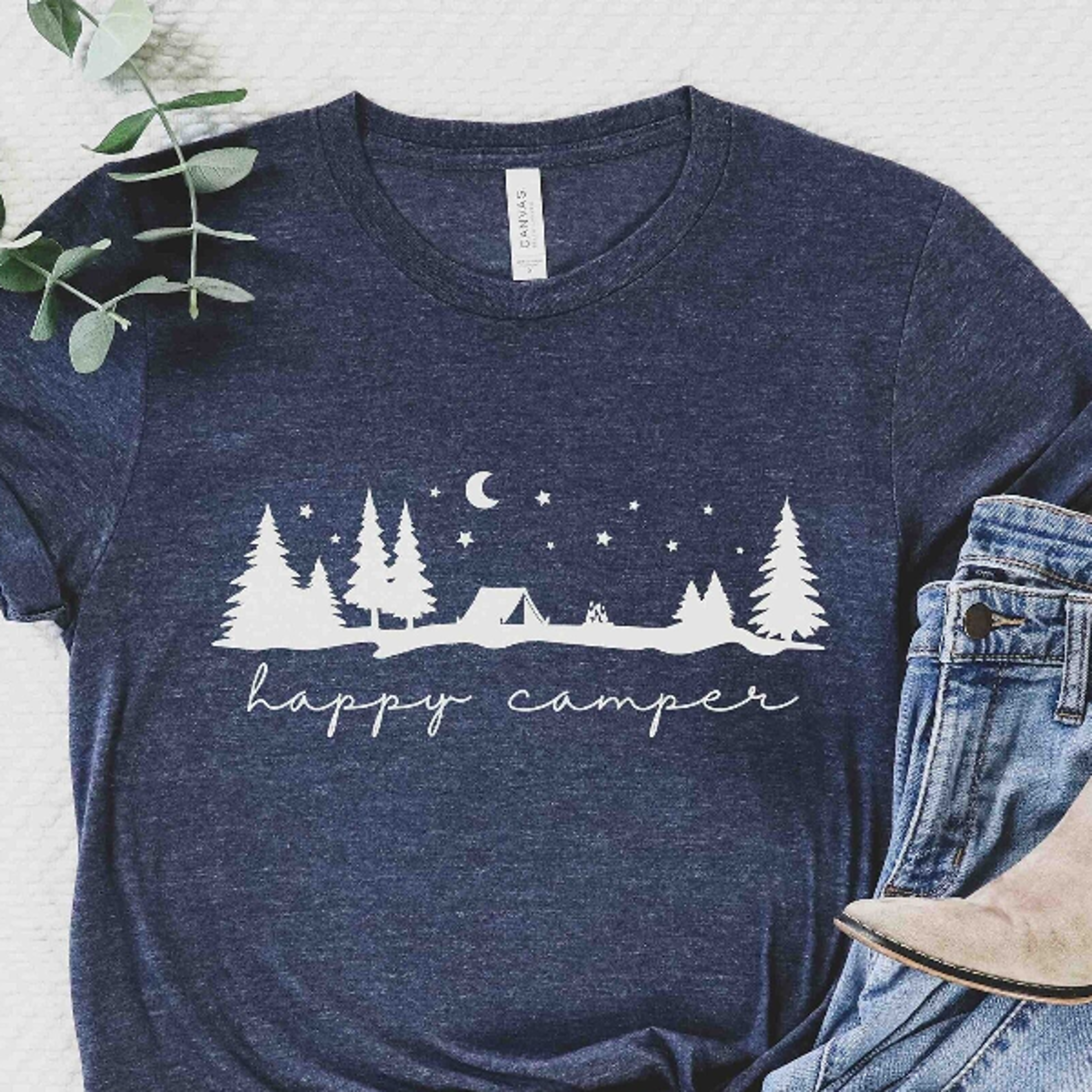 happy camper shirt, camping t-shirt, tent camping shirt, campfire shirt, gift for campers, camping lover gift