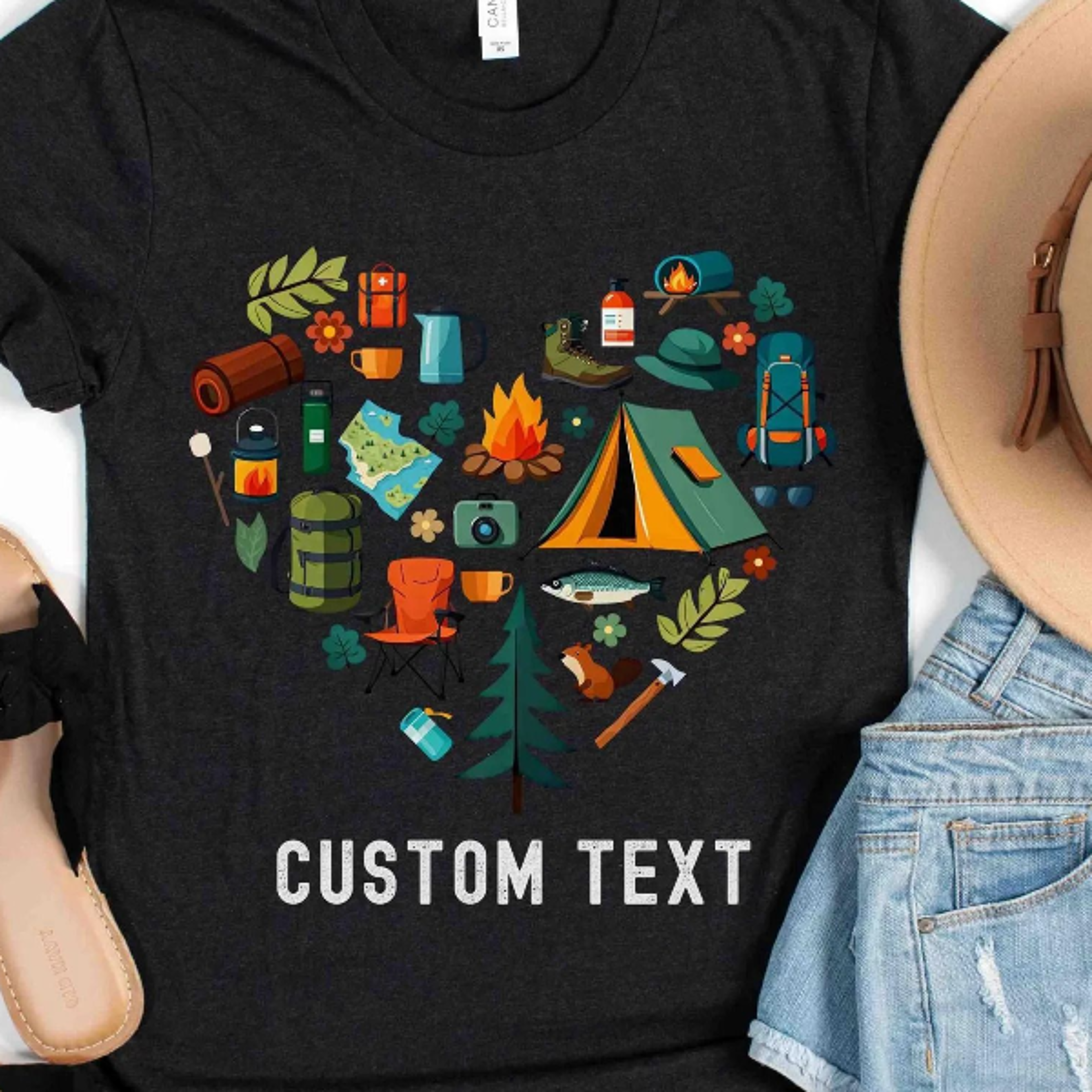 custom camp shirt, personalized camping t-shirt, camping shirt for women, campfire tee shirt, gift for campers, camping