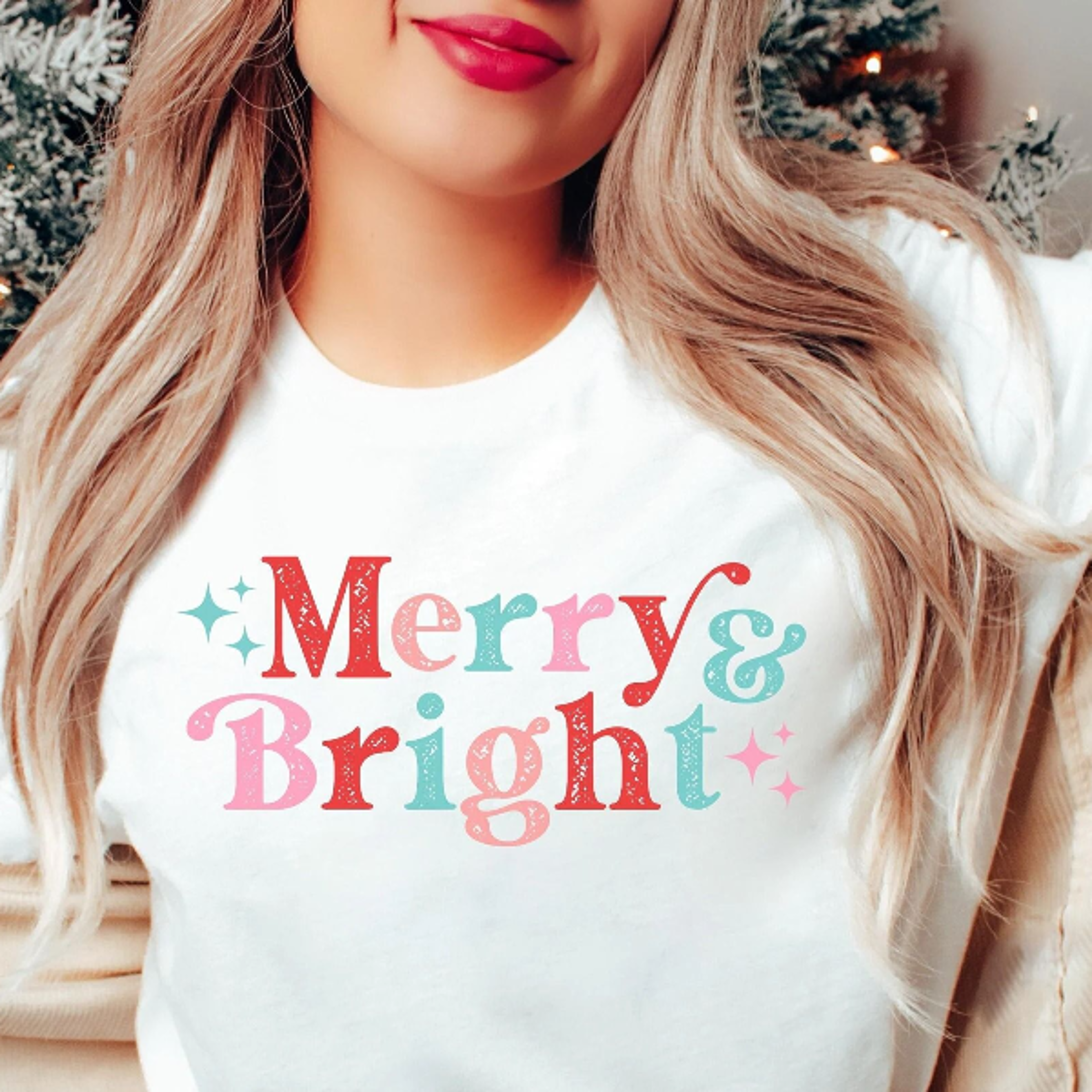 merry and bright christmas t-shirt, merry and bright tee shirt, christmas graphic tees, christmas gift for women, merry