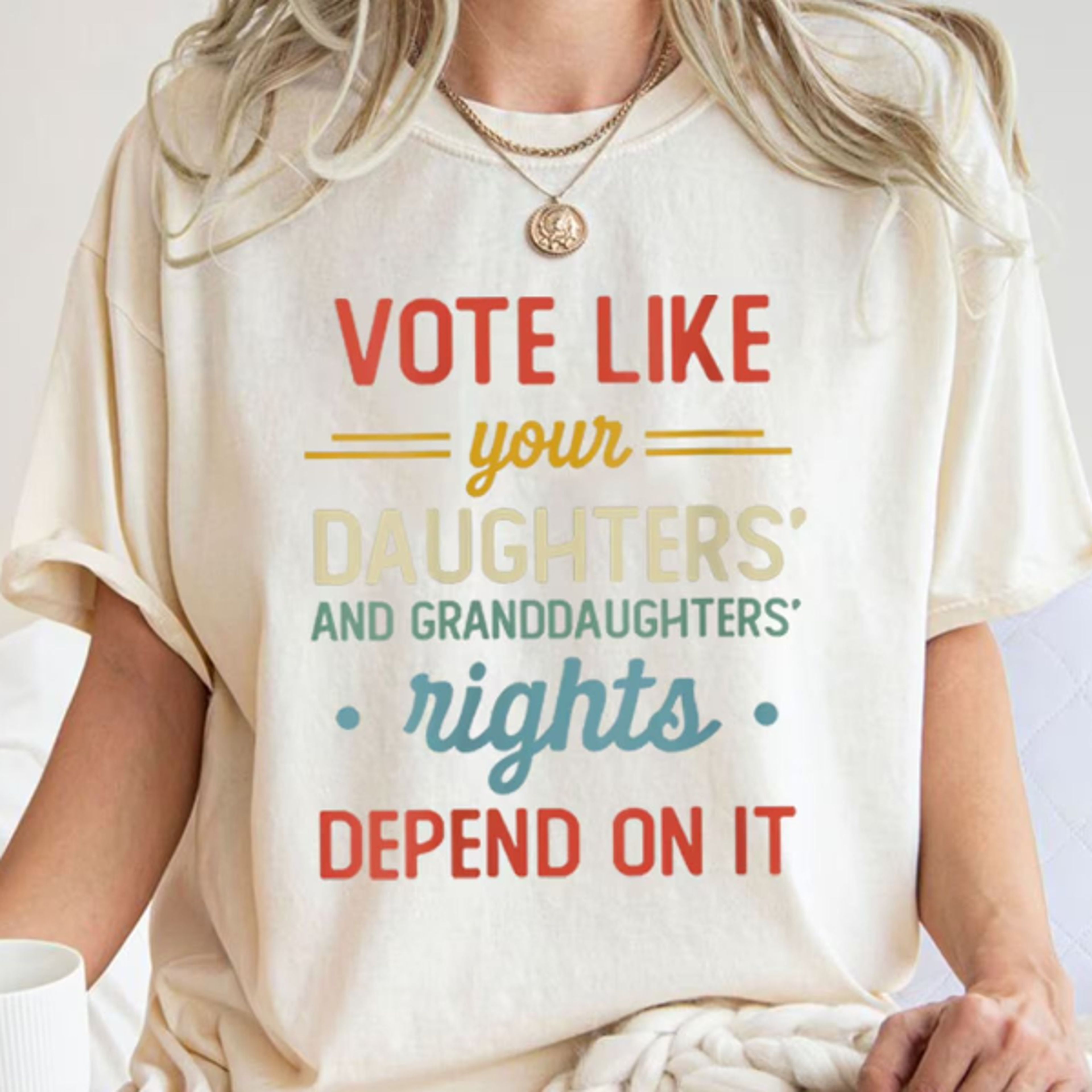 vote like your daughter's rights depend on it shirt vintage feminist graphic tee women's rights equality t-shirt