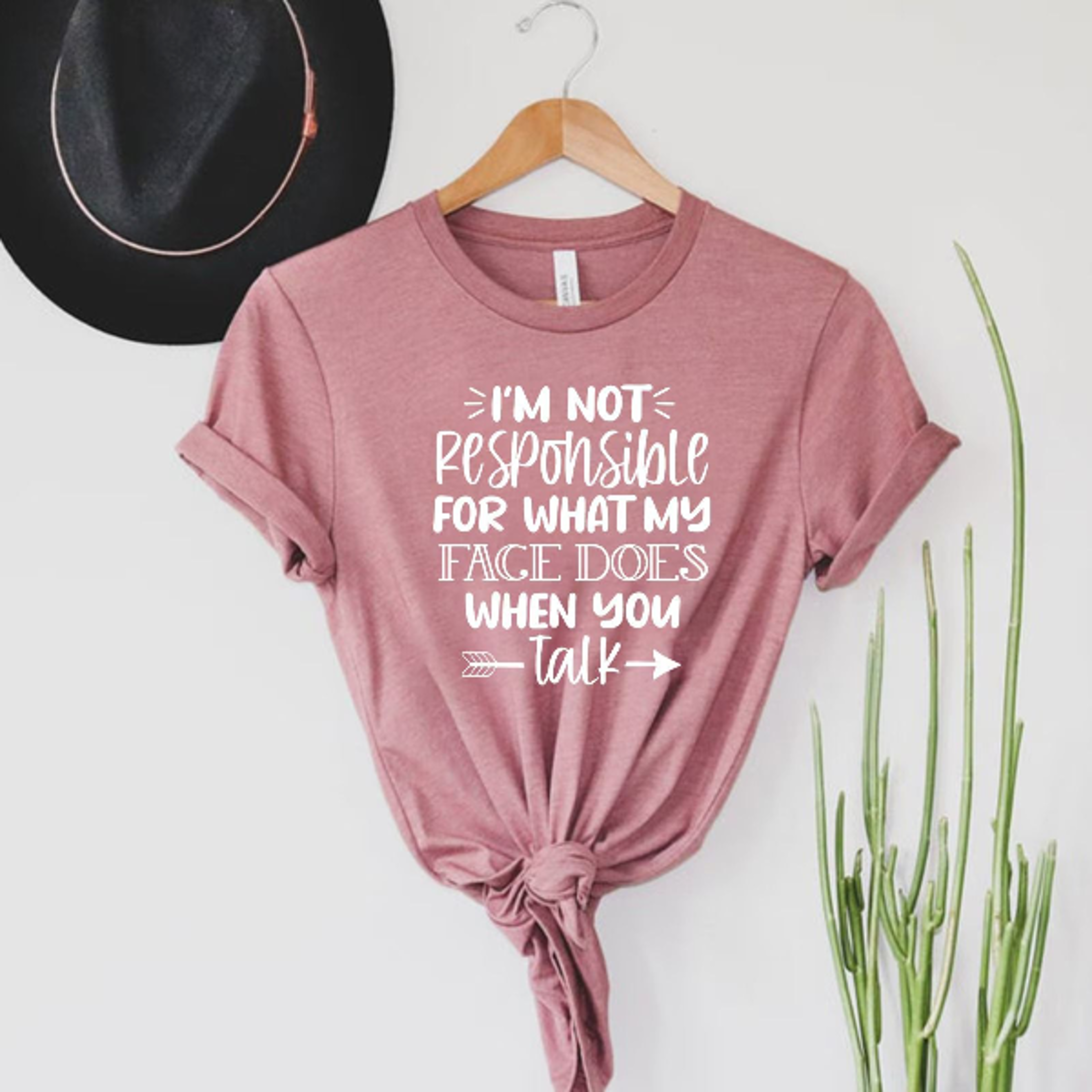 i'm not responsible for what my face does when you talk t-shirt funny sarcastic quote graphic tee smartass humor shirt
