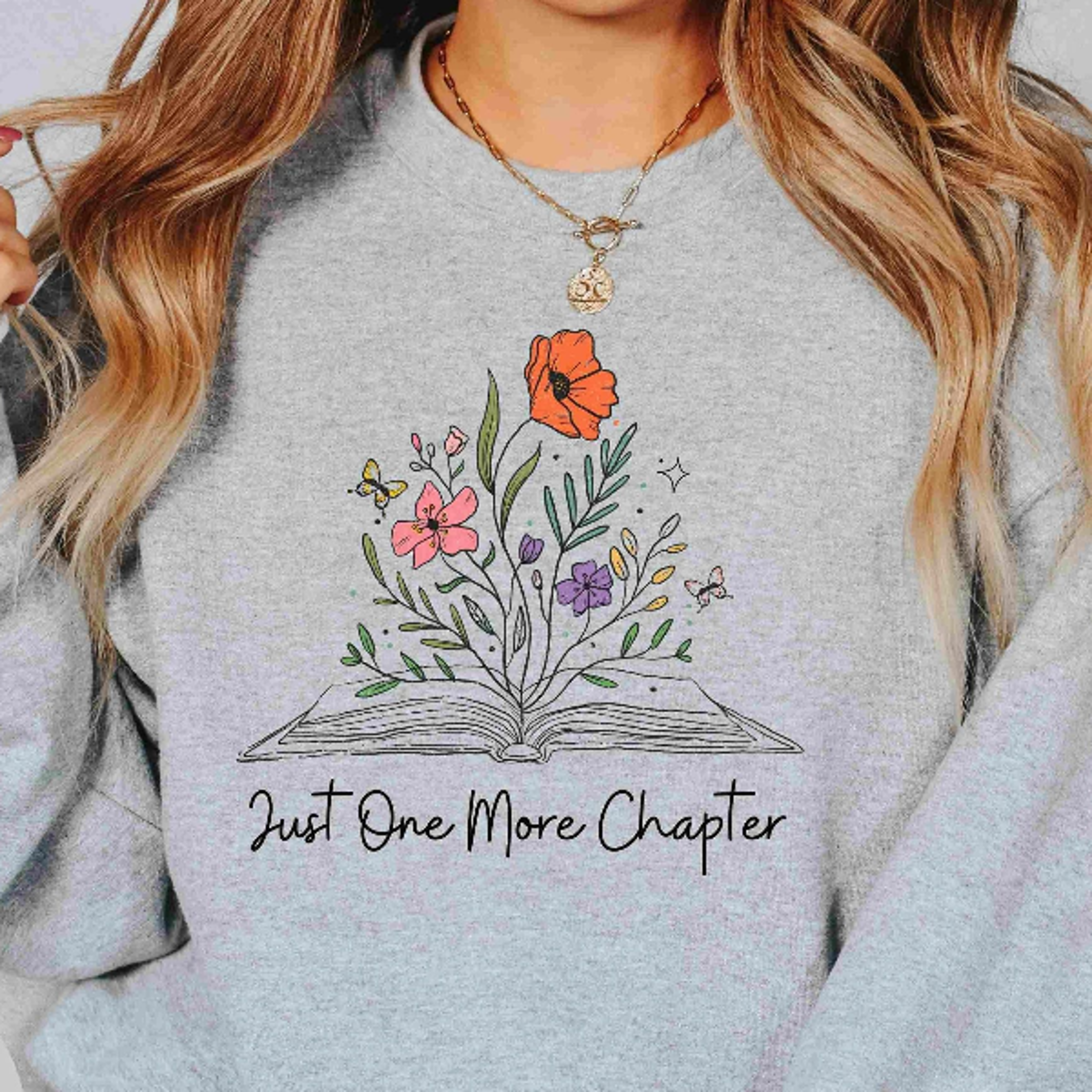 just one more chapter sweatshirt, reading sweatshirt, book lover gift, book sweatshirt, librarian shirt, reader gift, en