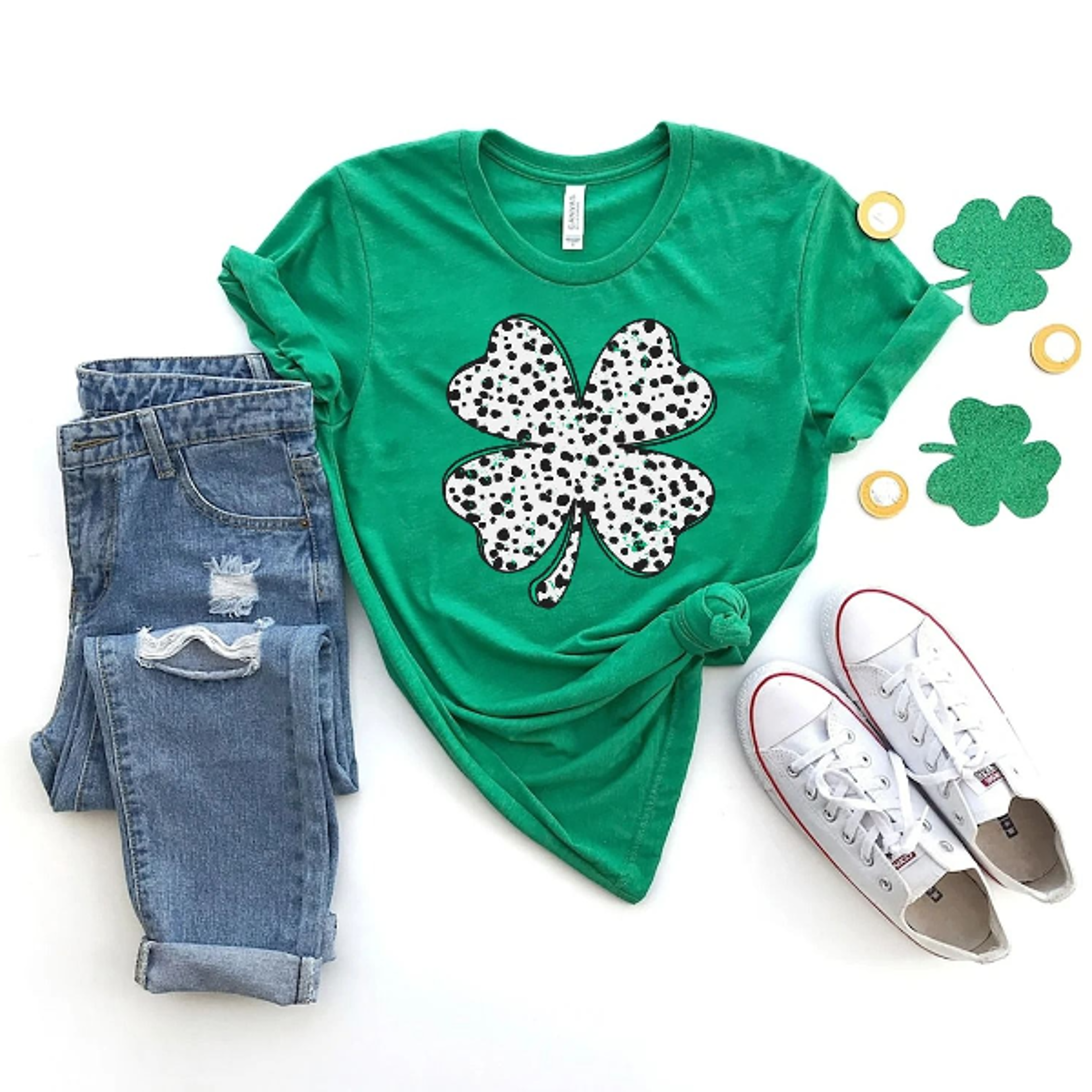 cute st patricks day shirt watercolor four leaf clover graphic tee shamrock sweatshirt irish holiday gift