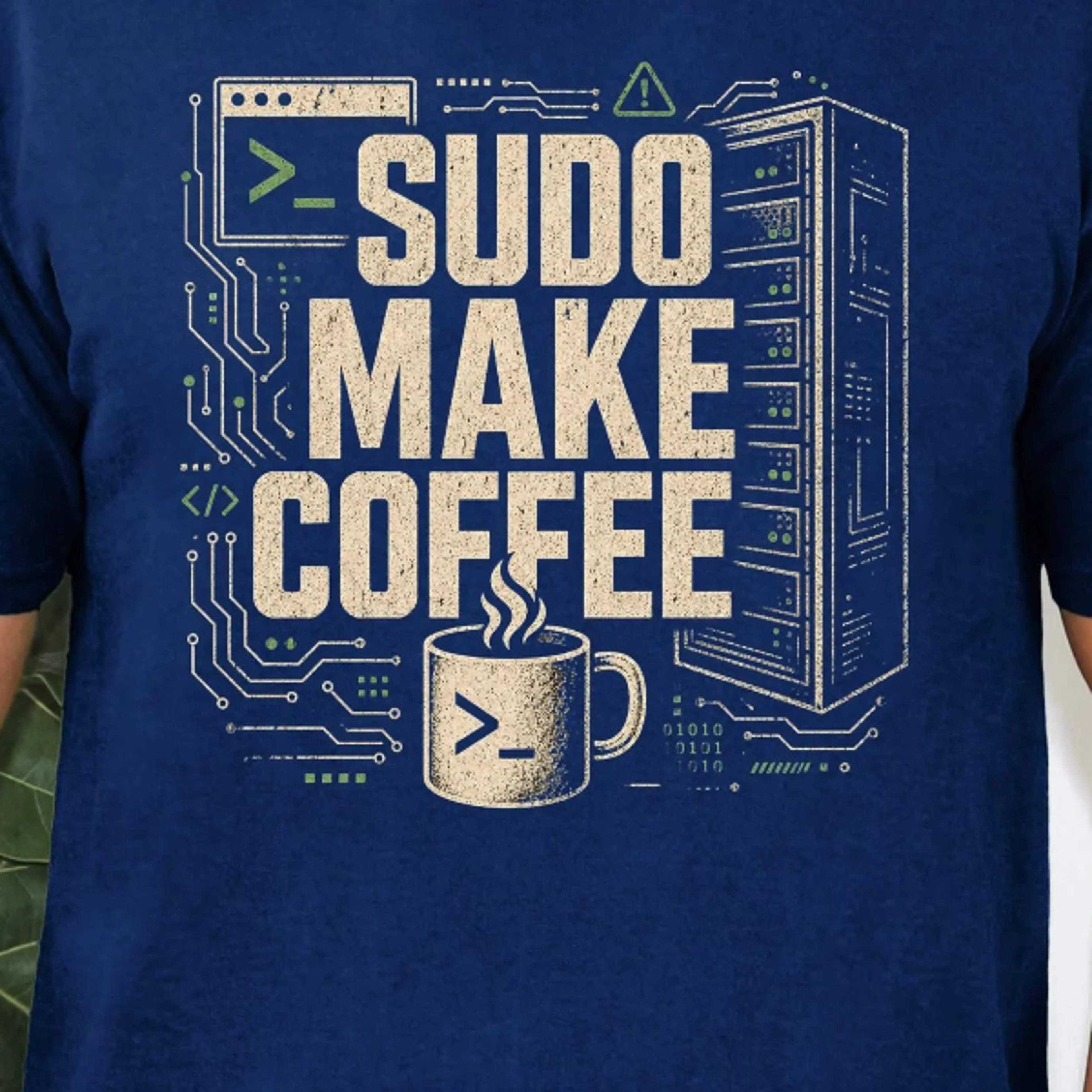 sudo make coffee t-shirt | linux sysadmin programmer tee