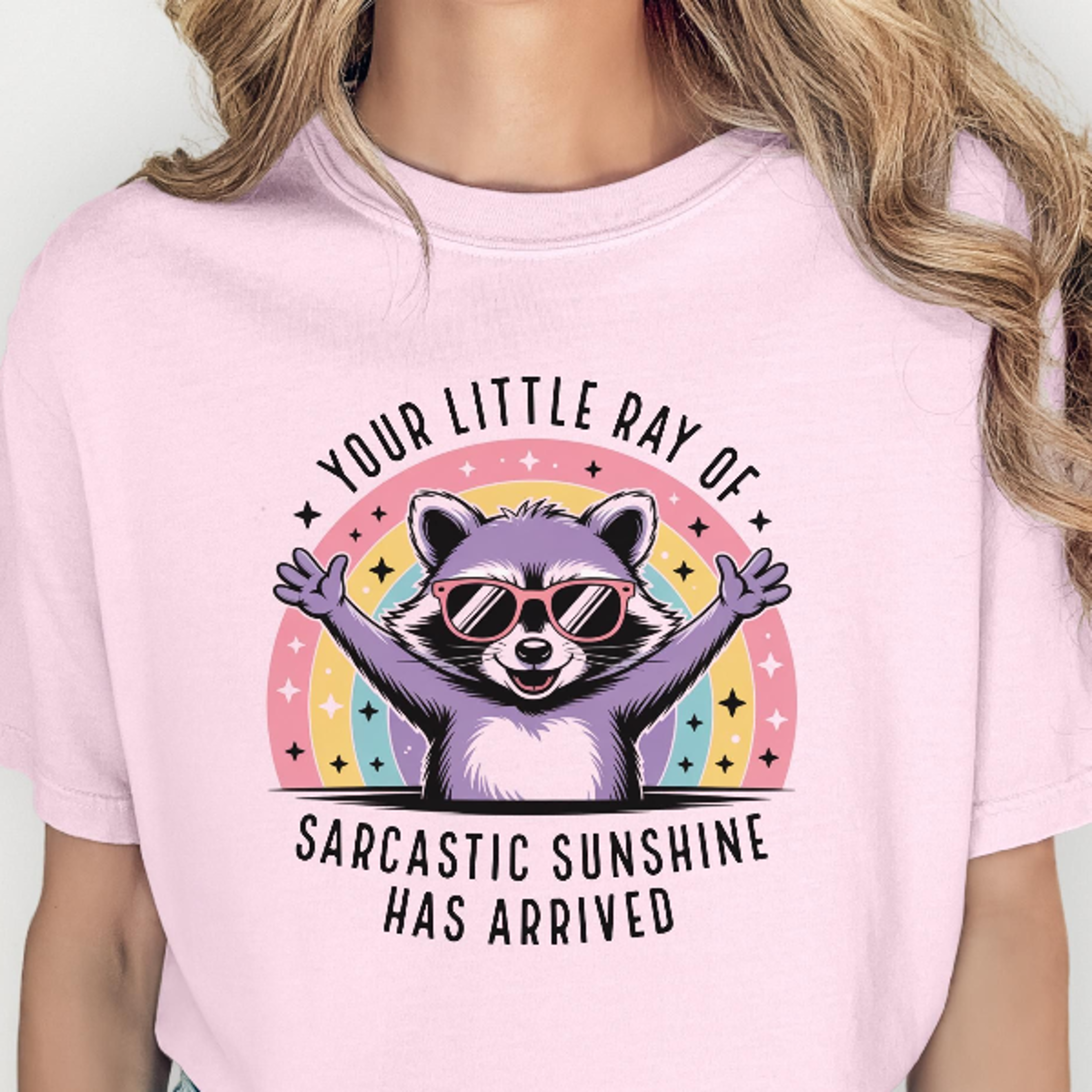 sarcastic sunshine raccoon t-shirt | funny sarcastic quote tee