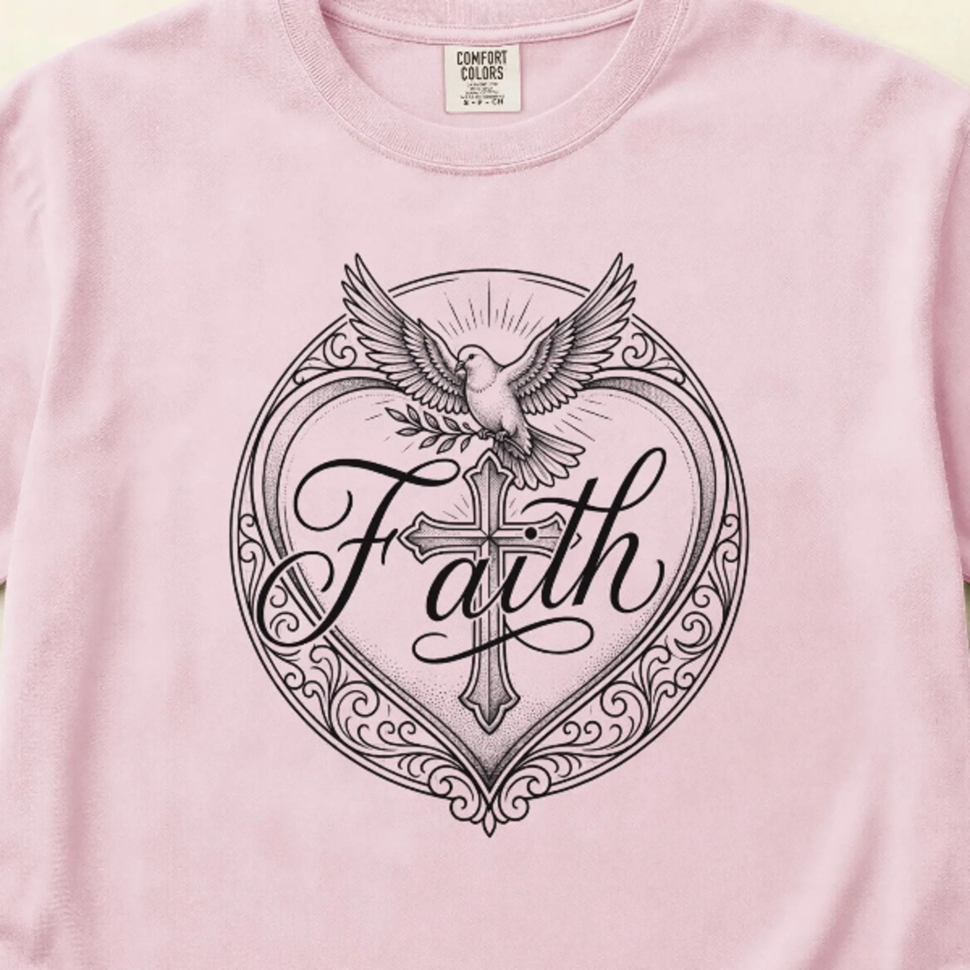 faith cross and dove t-shirt | christian faith design