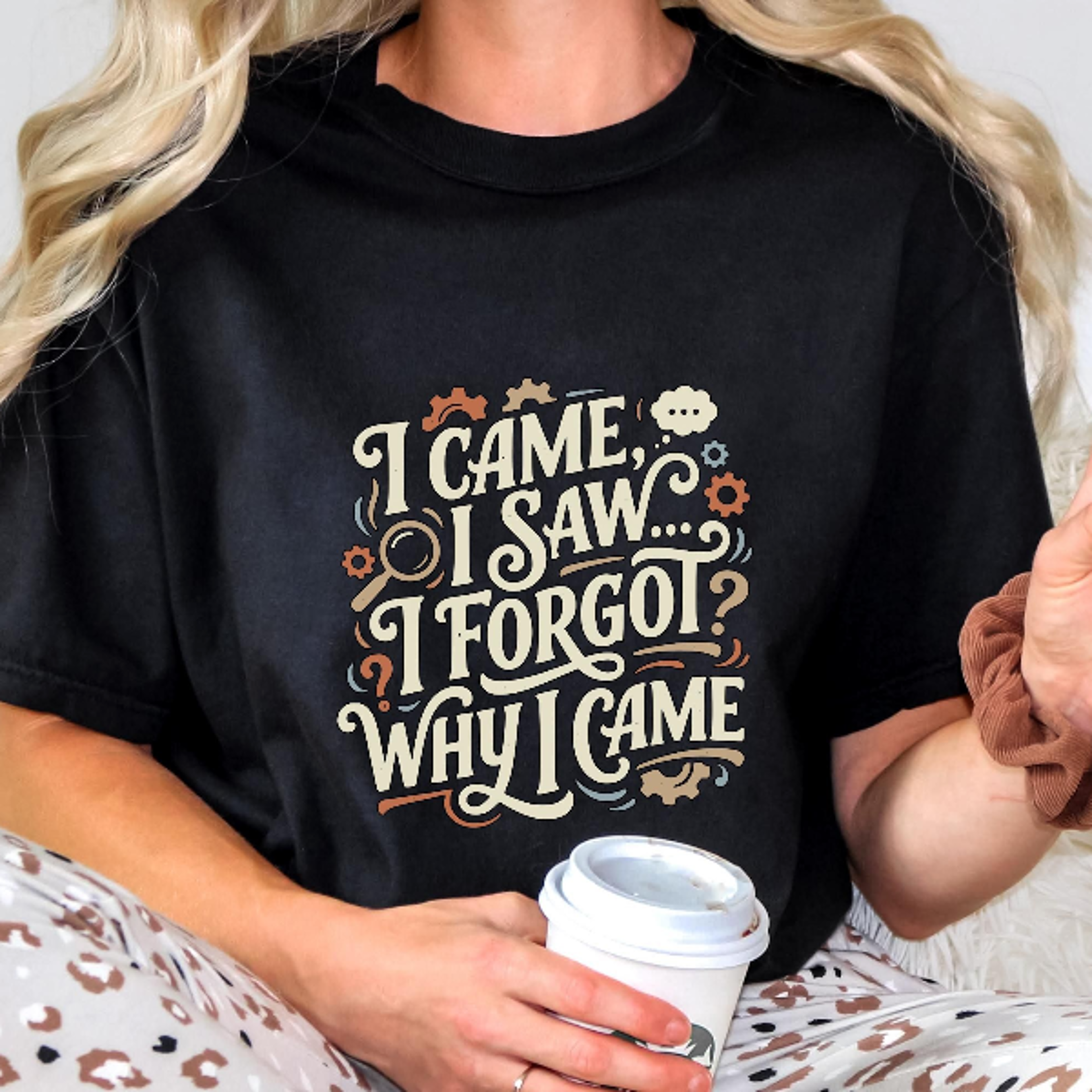 i came saw forgot tee | wry humor garment-dyed cotton shirt