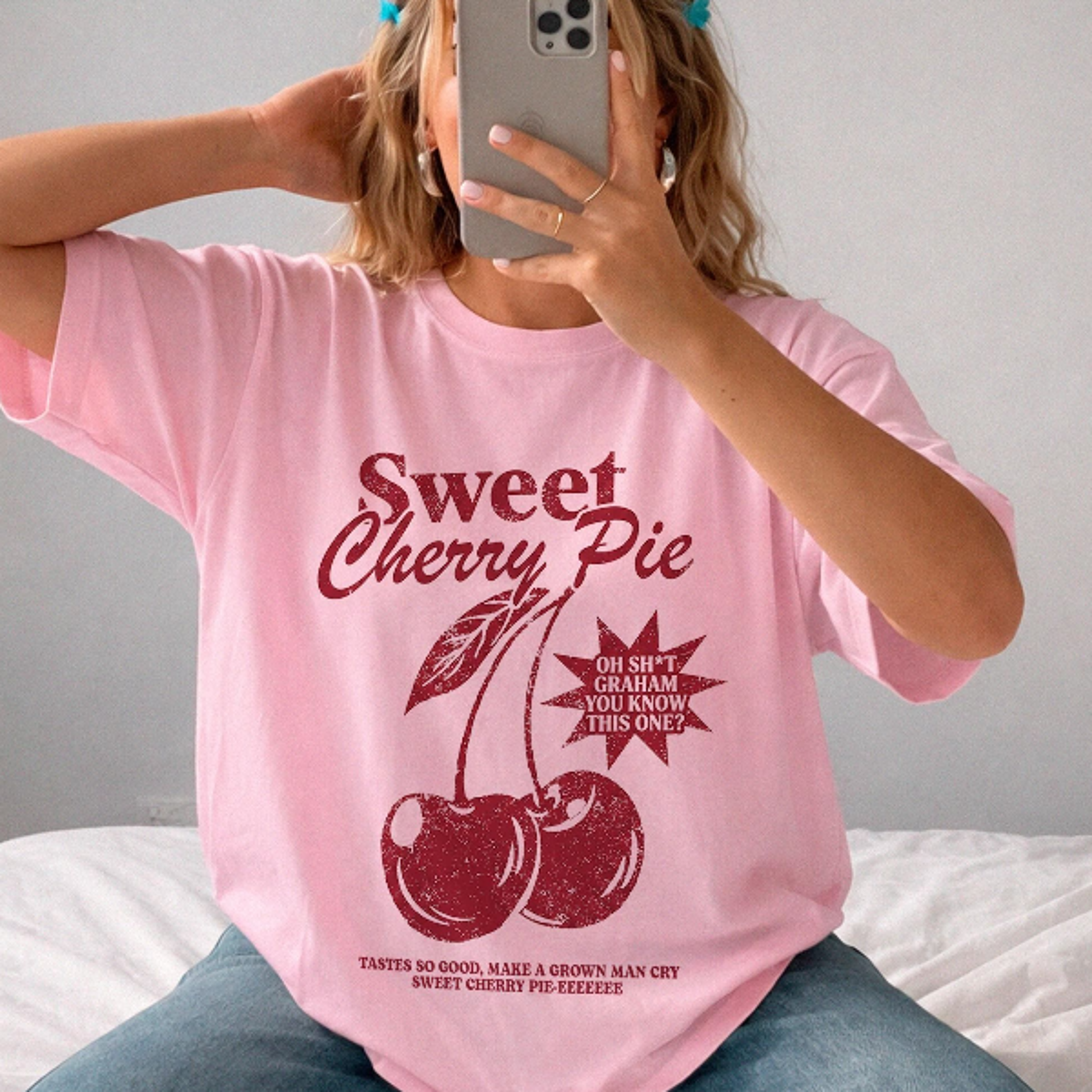 sweet cherry pie off campus tshirt series merch t shirt oh sht graham shirt retro graphic tee