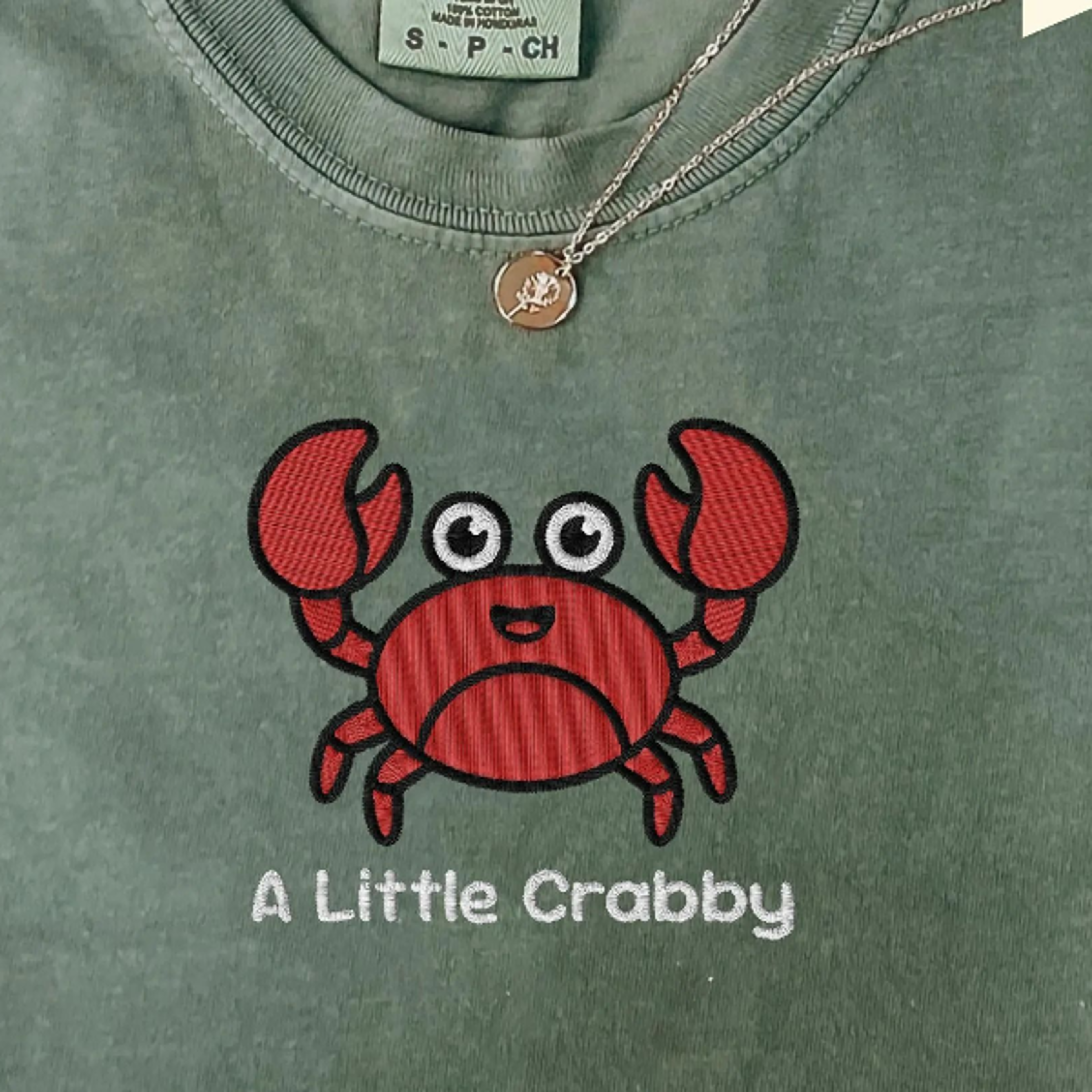 comfort colors a little crabby embroidery shirt minimalist beach t-shirt funny meme shirt, summer aesthetic shirt, fu