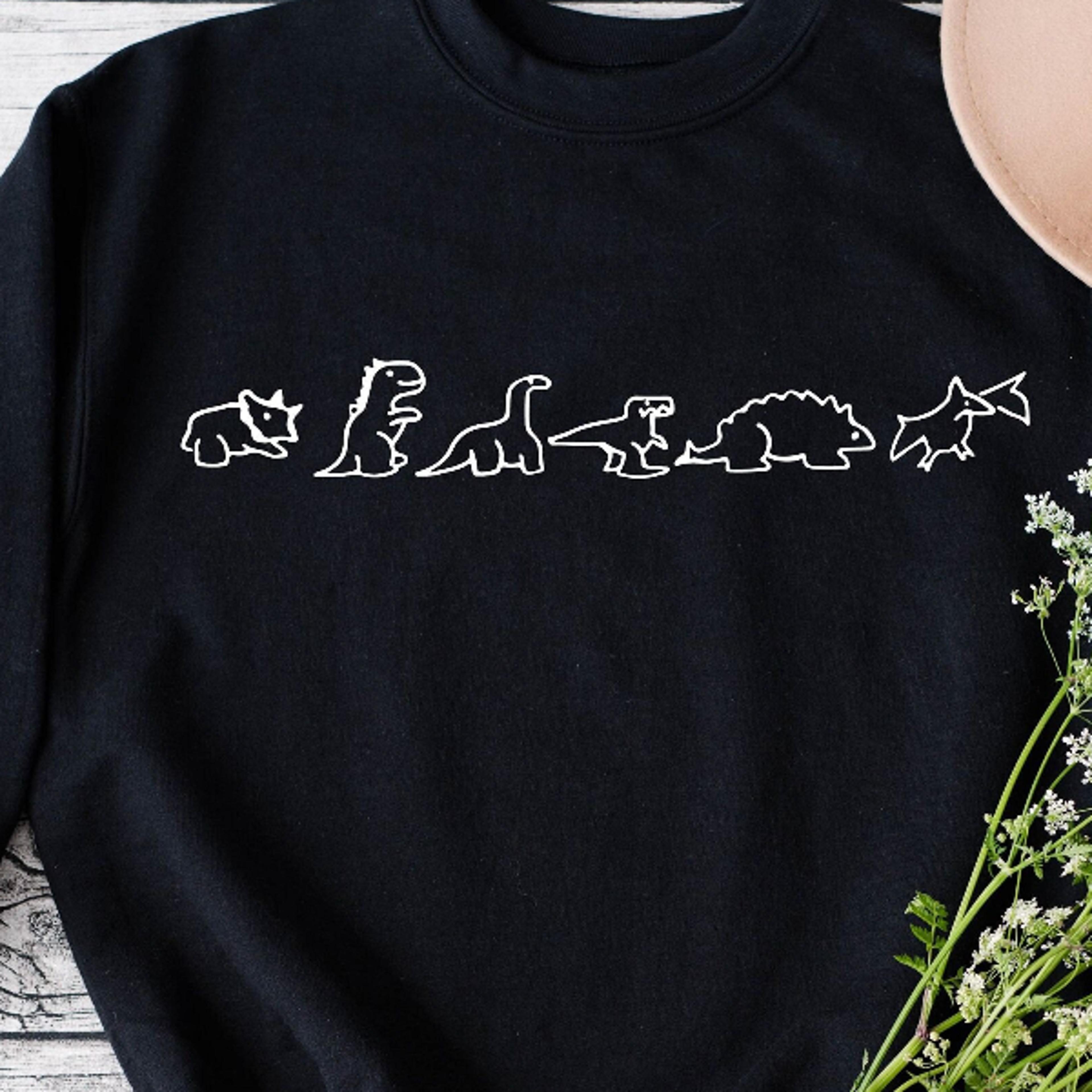 dinosaur evolution sweatshirt dino family graphic crewneck geologist gift prehistoric science lover shirt