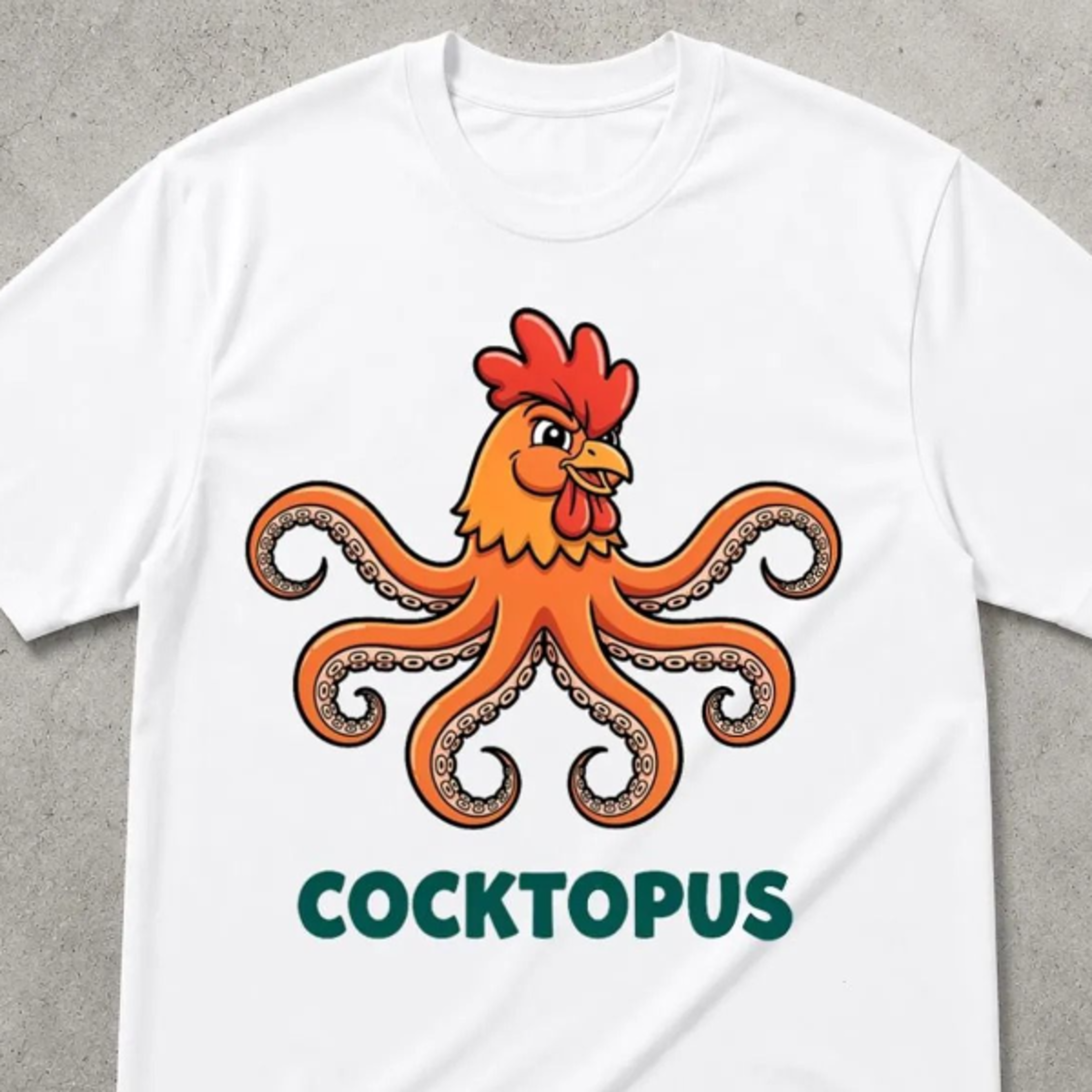 cocktopus tshirt, cursed shirt, unwearable shirts, cringy shirts, funny meme shirt, gen z meme shirt, octopus illustrati