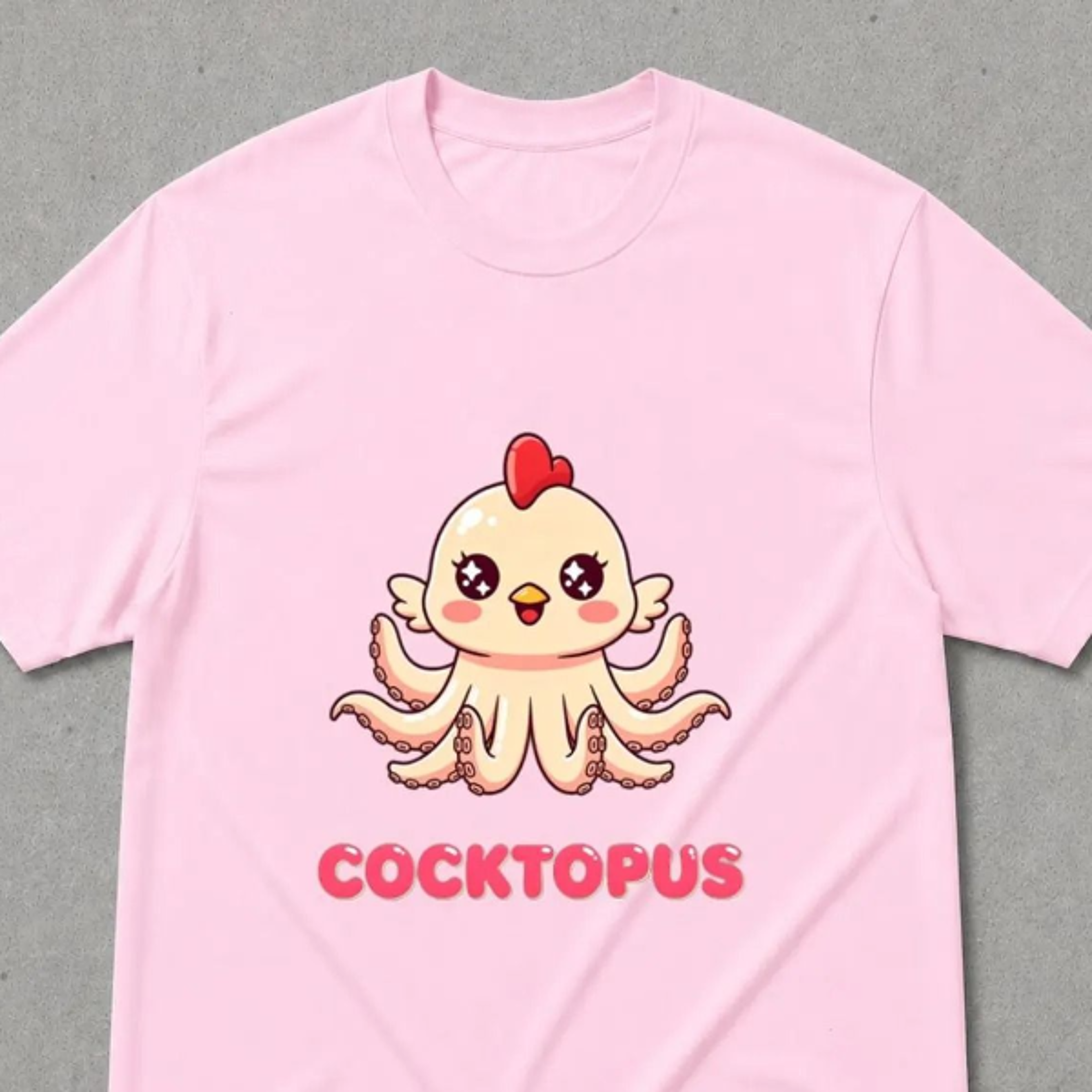 cocktopus t shirt, cringy shirts, brain rot shirt, octopus illustration, humoristic shirt, gen z meme shirt, unwearable