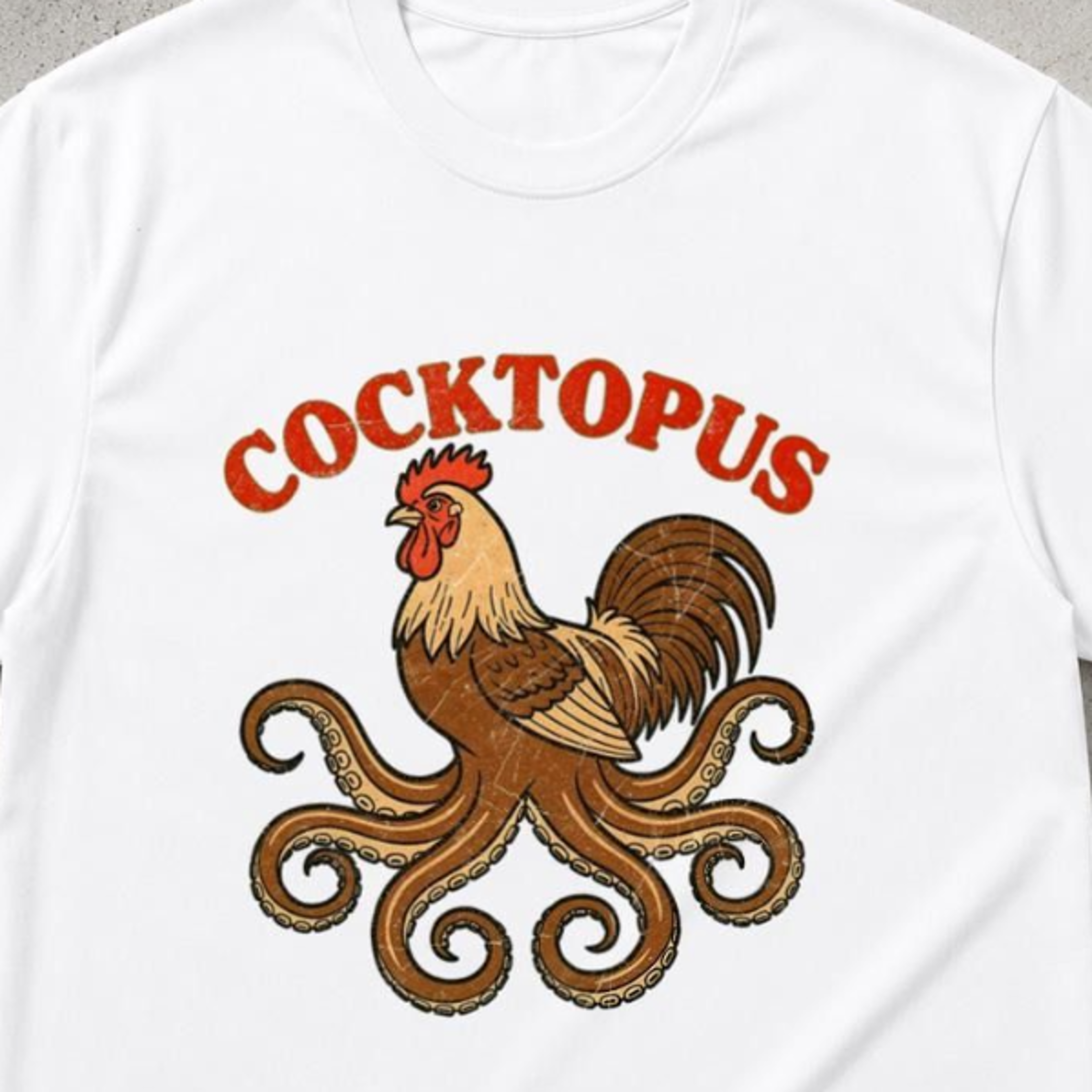 cocktopus t-shirt, unwearable shirts, octopus illustration, humoristic shirt, funny meme shirt, cringy shirts, brain rot
