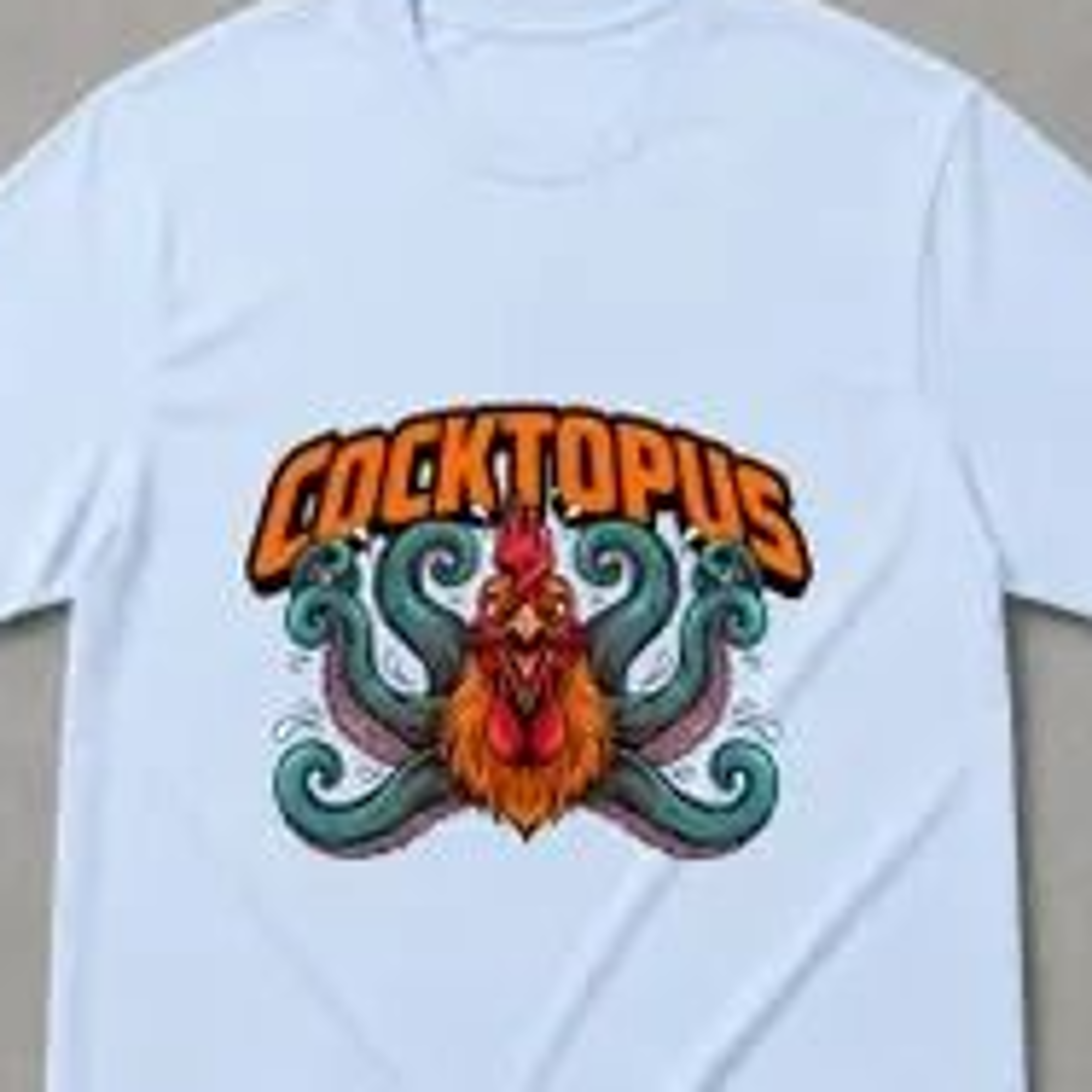 cocktopus tshirt, cringy shirts, funny meme shirt, octopus illustration, humoristic shirt, gen z meme shirt, unwearable