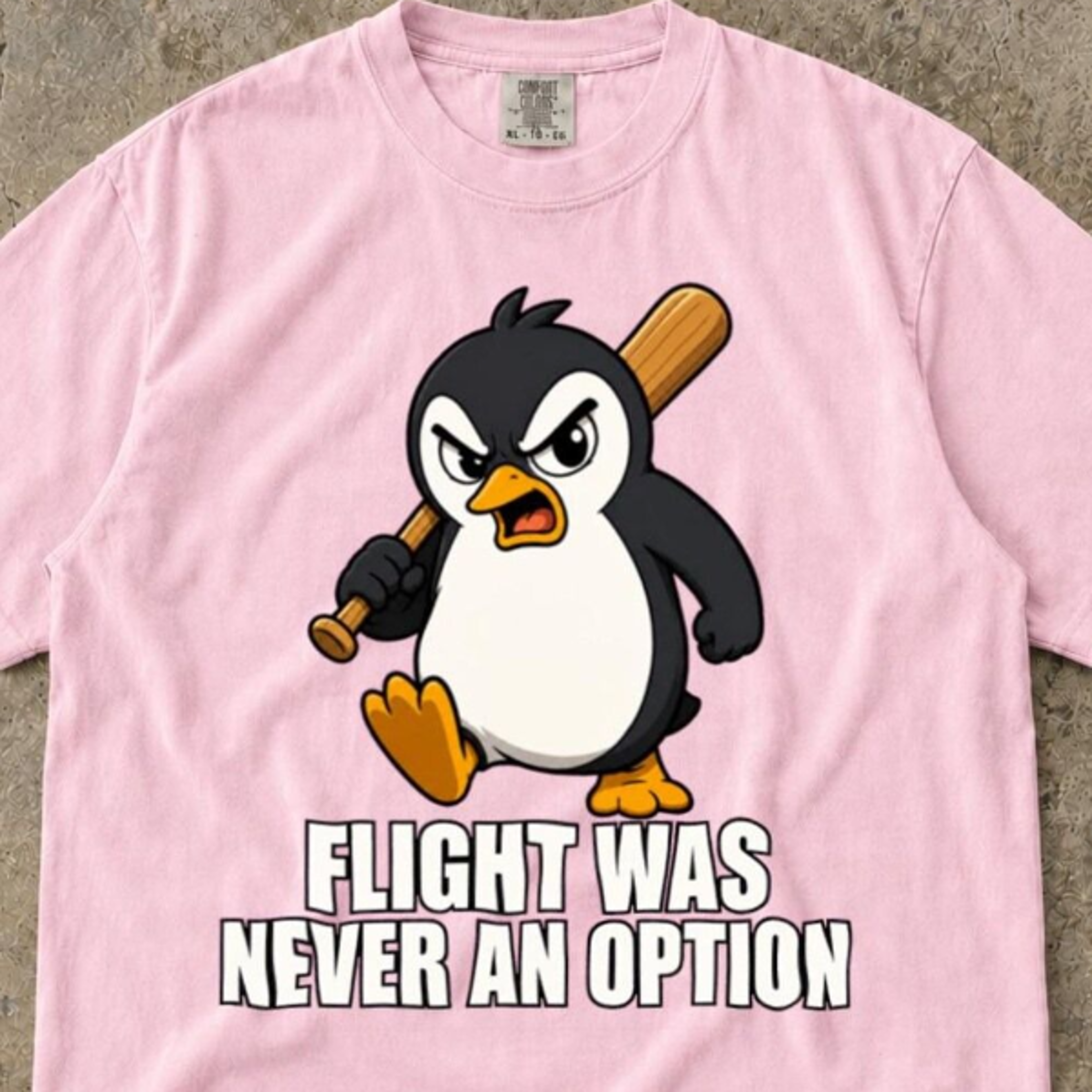 flight was never an option comfort colors t shirt, penguin flight was never an option, flight was never an option, pen