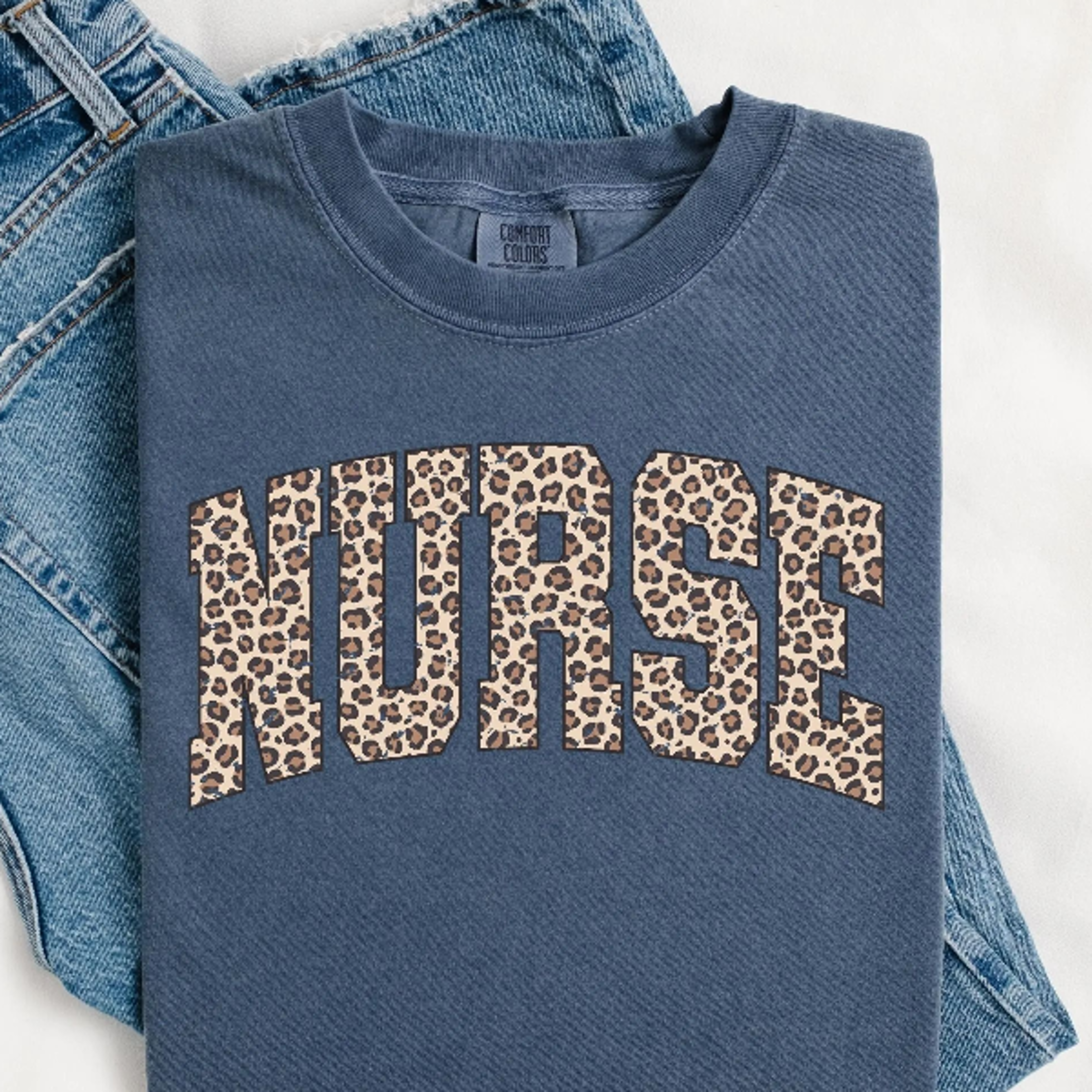 comfort colors retro leopard nurse shirt, nurse t-shirt, rn shirt, nursing school shirt, registered nurse shirt, nurse